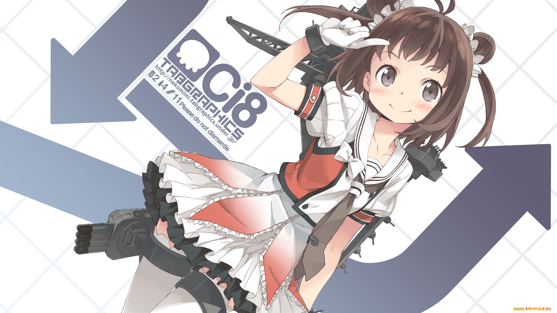 аниме, kantai, collection, фон, взгляд, девушка