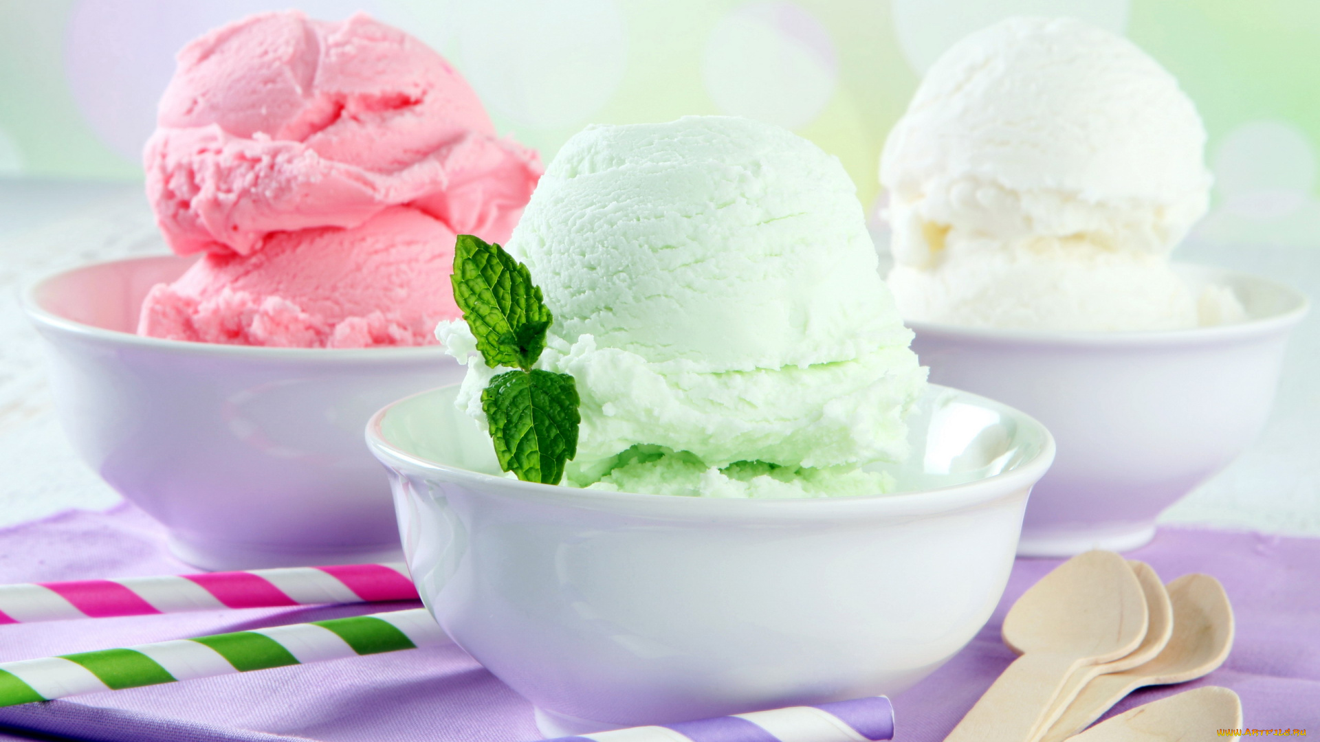еда, мороженое, , десерты, мята, лакомство, ванильное, фисташковое, клубничное