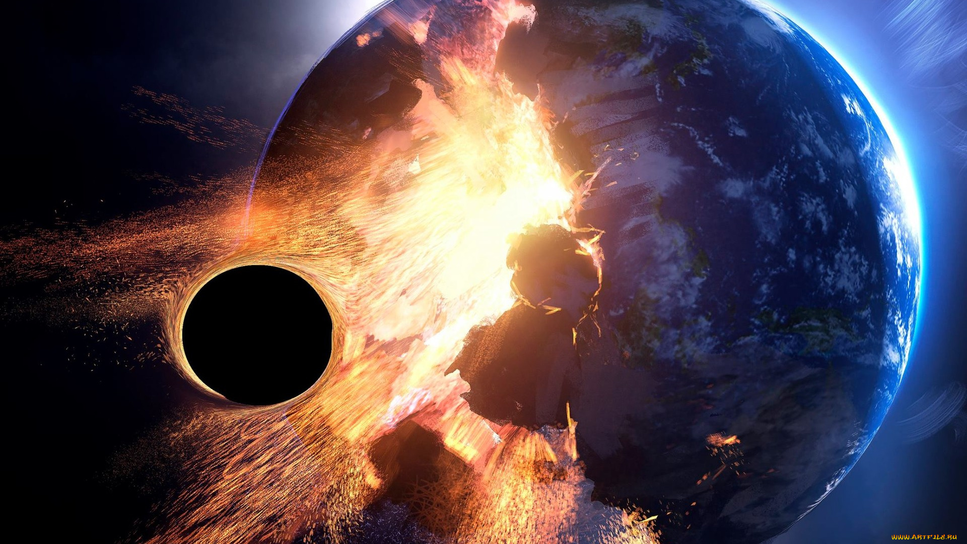 космос, Черные, дыры, взрыв, планета