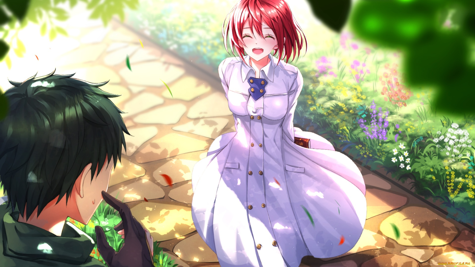 snow, white, with, the, red, hair, аниме, akagami, no, shirayukihime, парень, фон, взгляд, девушка