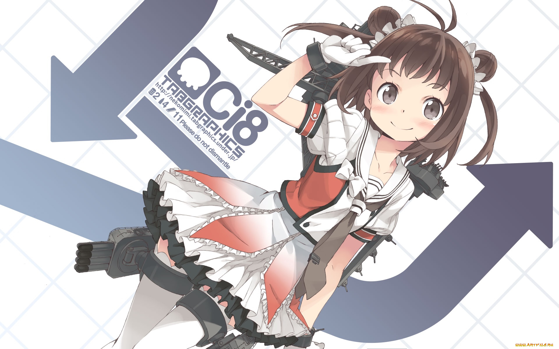 аниме, kantai, collection, фон, взгляд, девушка