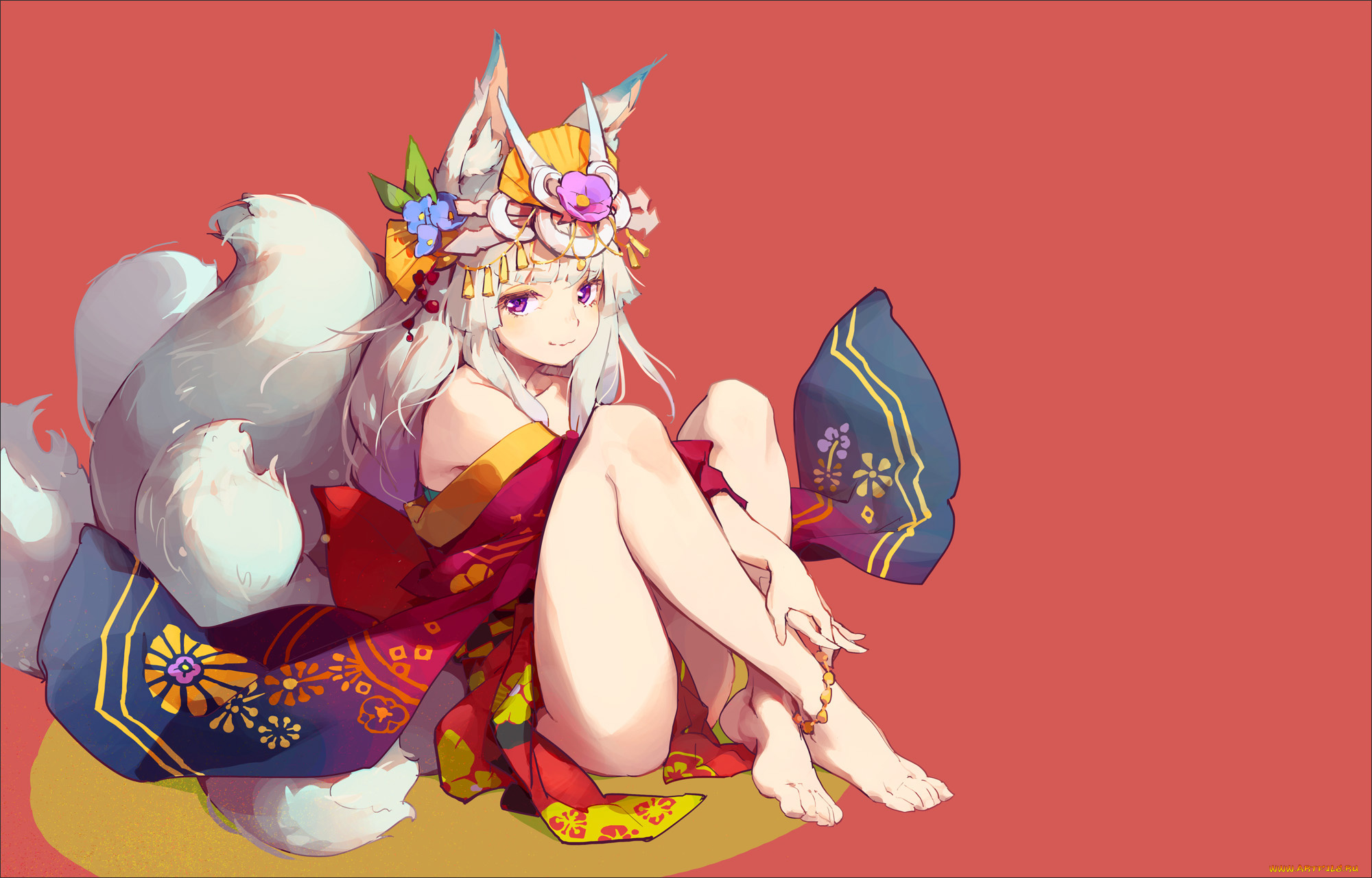 аниме, животные, , существа, девушка