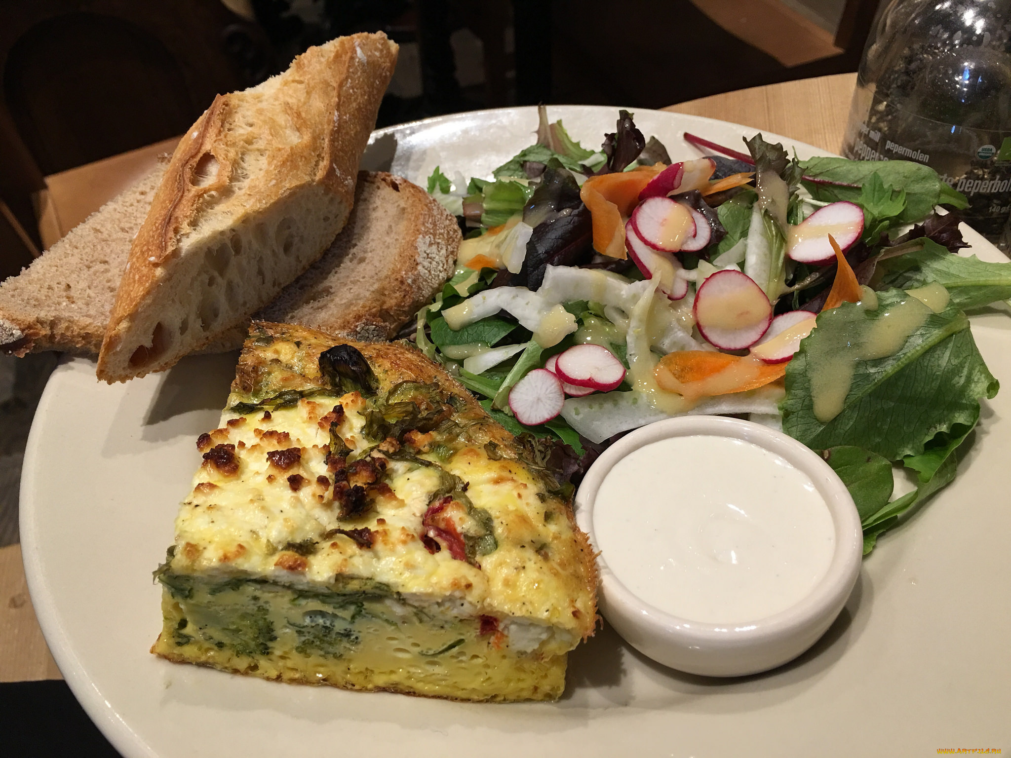 еда, разное, салат, хлеб