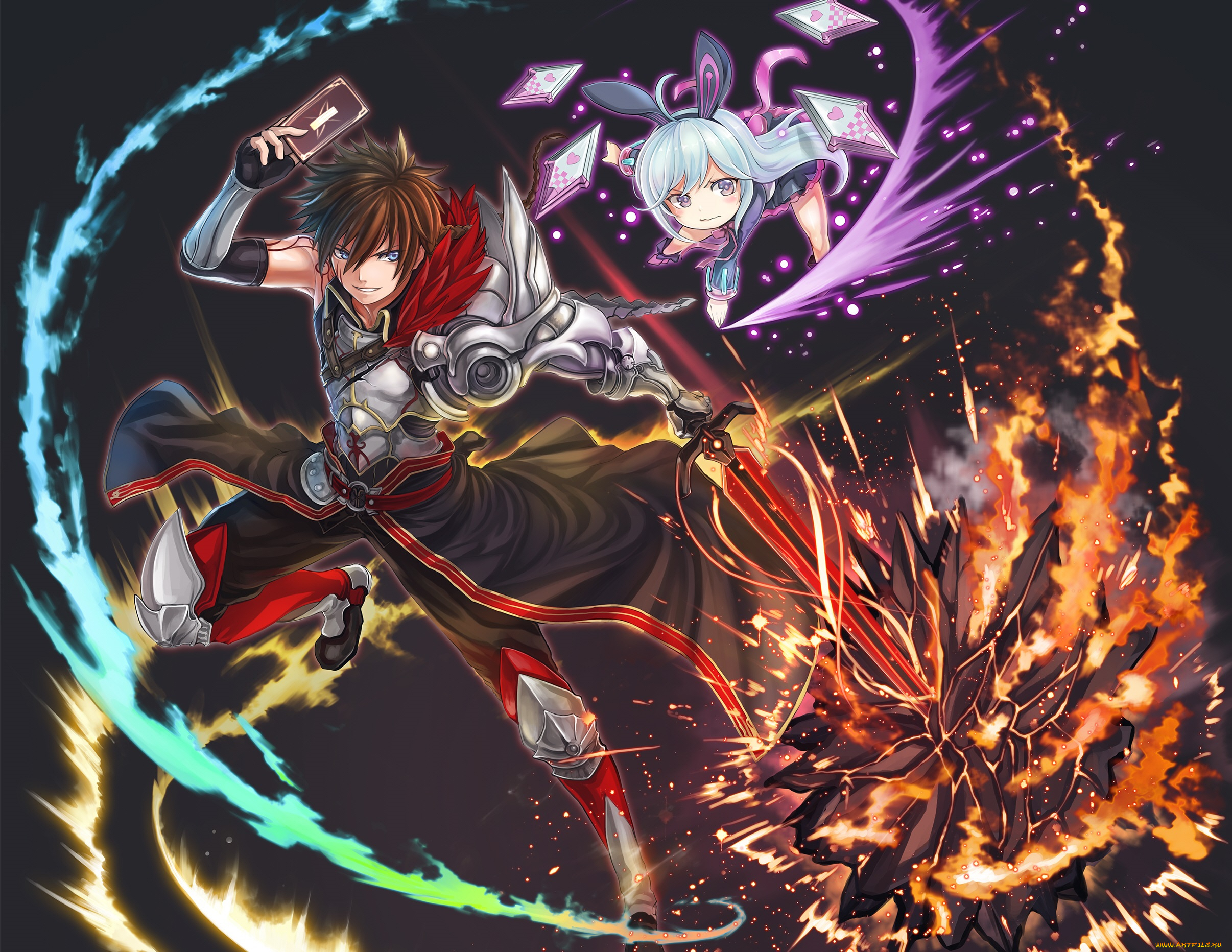 аниме, kaku-san-sei, million, arthur, меч, парень, магия, девочка