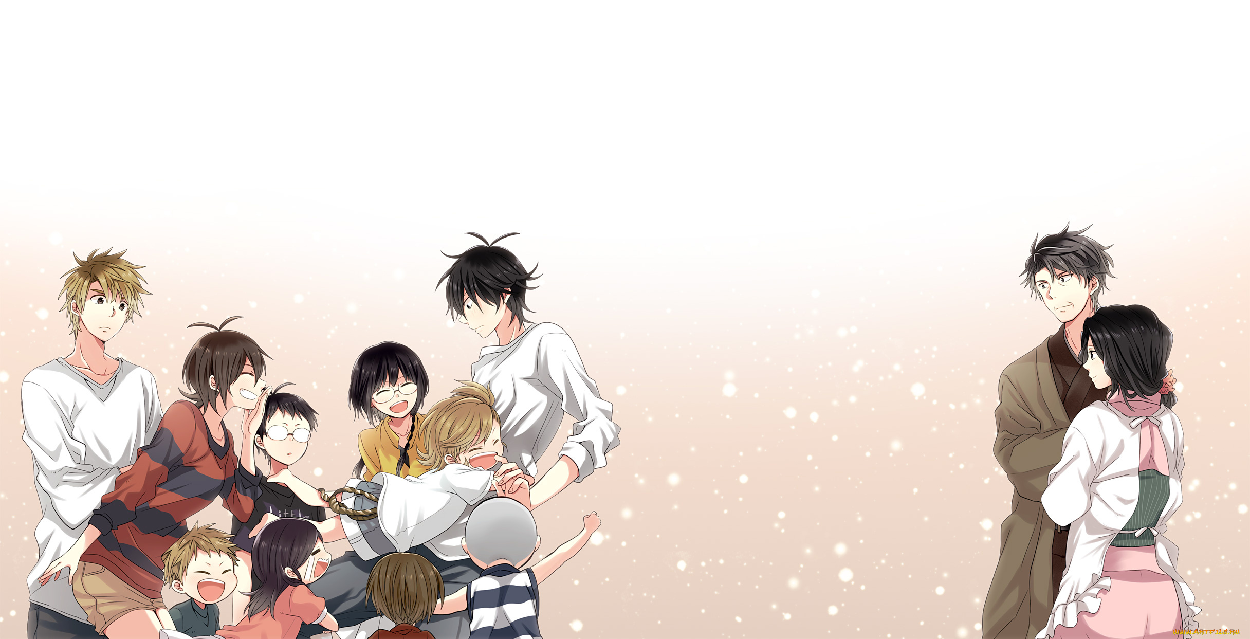 аниме, barakamon, дети, парень, люди