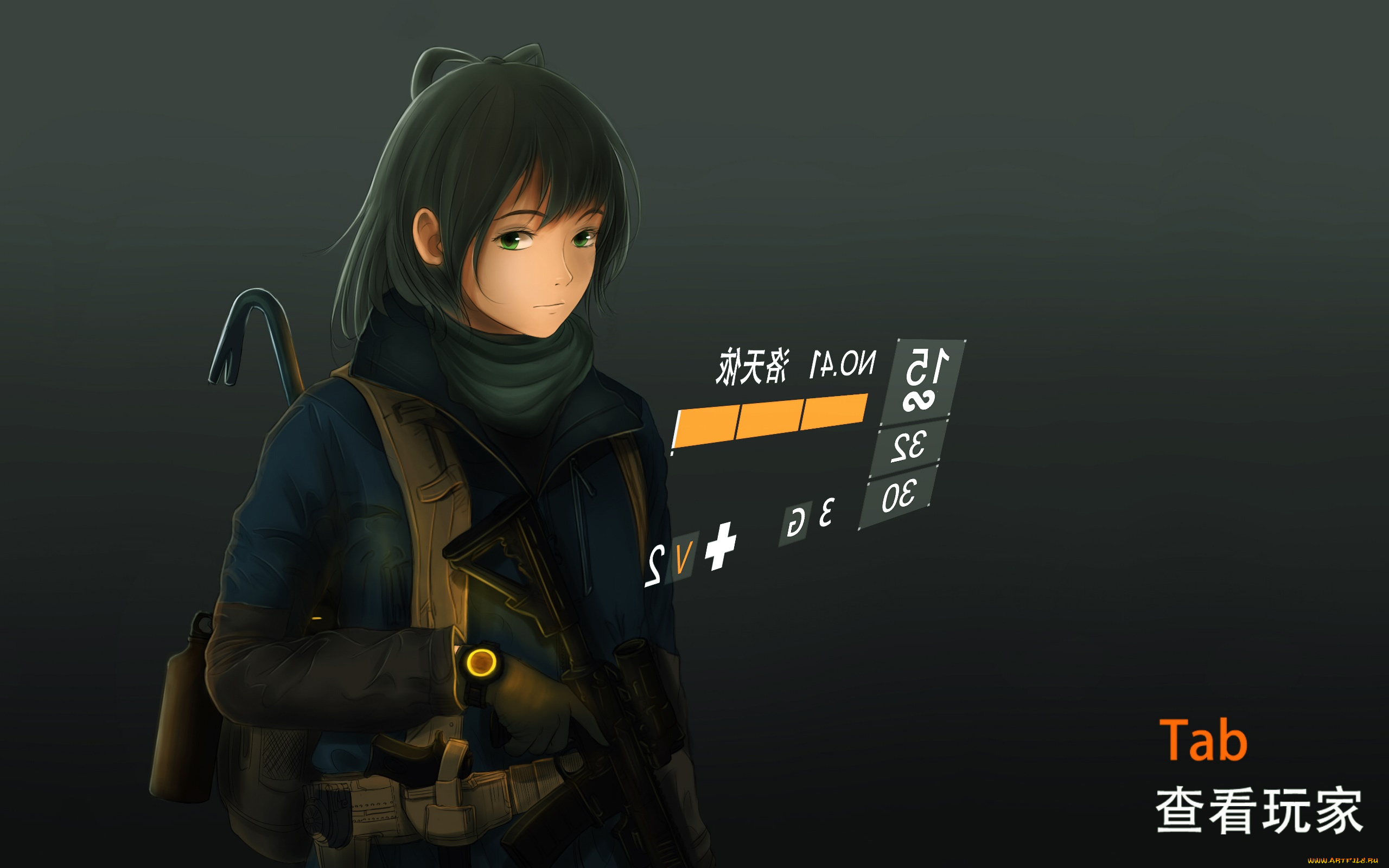 аниме, vocaloid, девушка, фон, взгляд