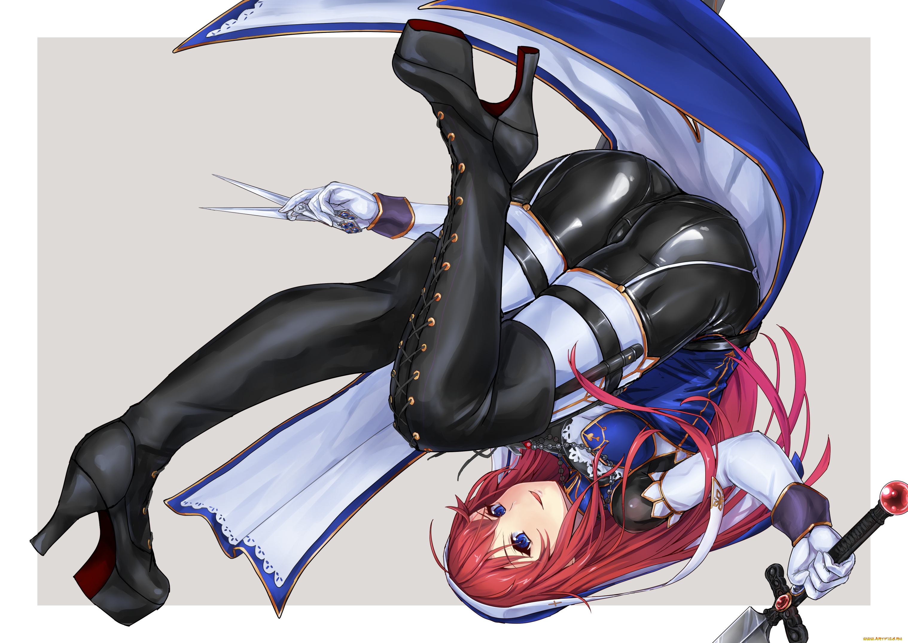 аниме, оружие, , техника, , технологии, девушка, попа, меч