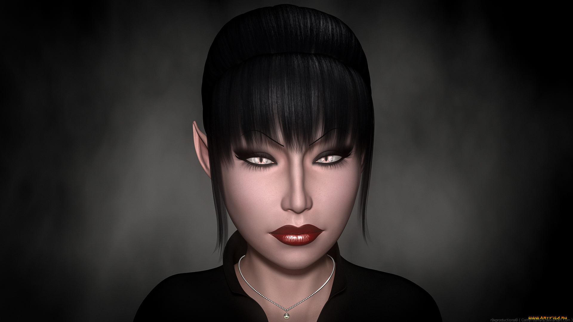 3д, графика, эльфы, , elves, фон, взгляд, эльфийка