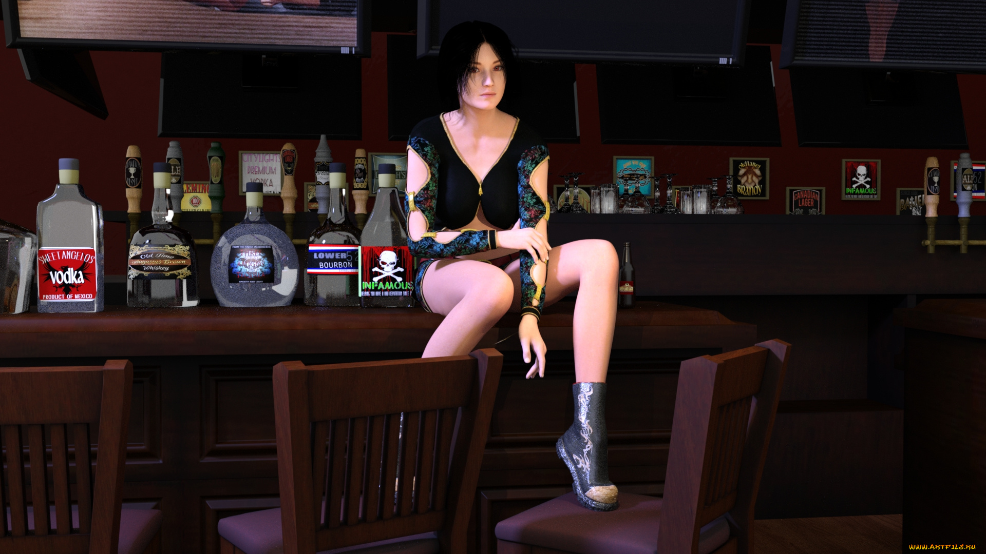 3д, графика, люди, , people, фон, взгляд, девушка