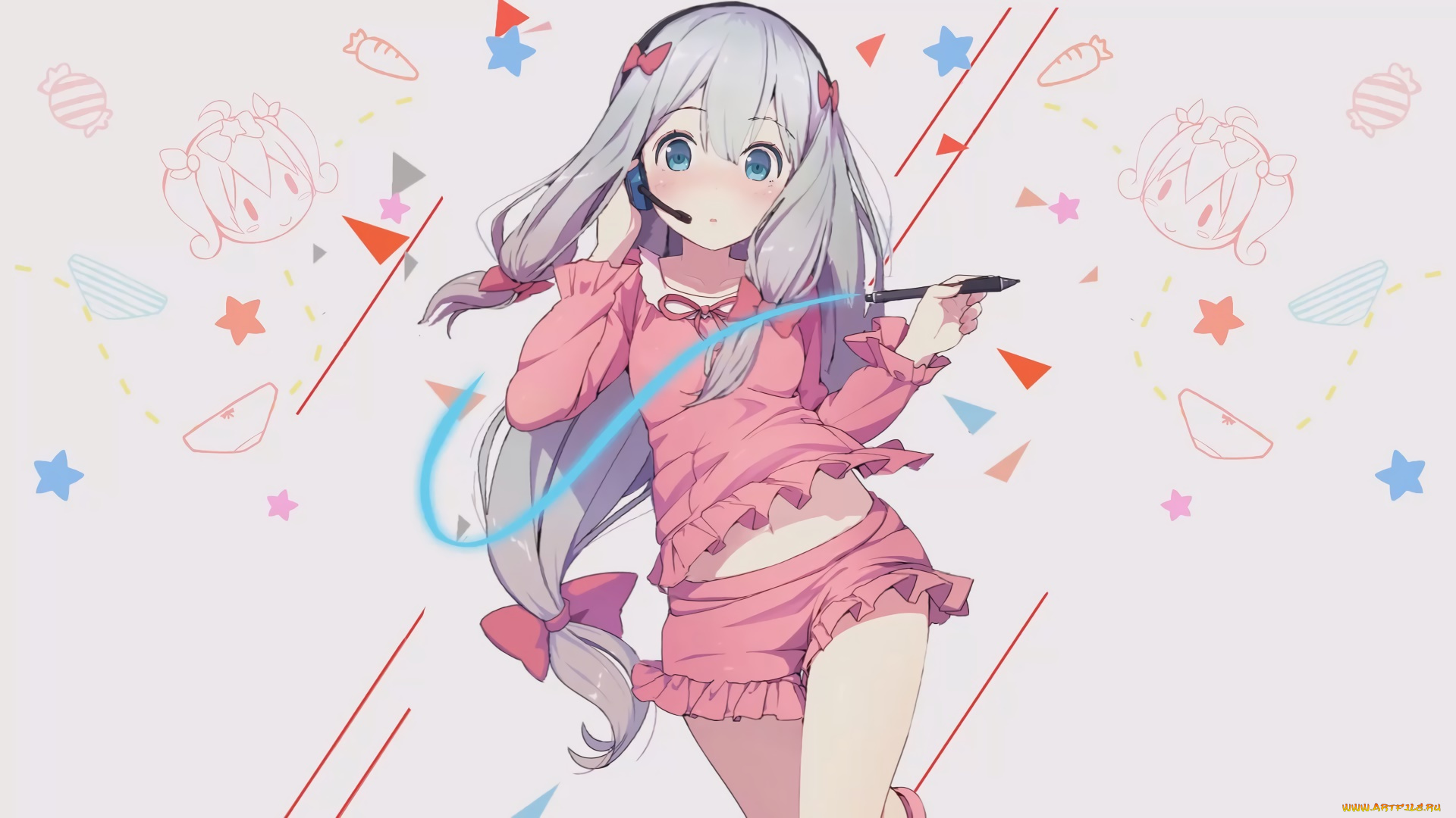 аниме, eromanga-sensei, фон, взгляд, девушка