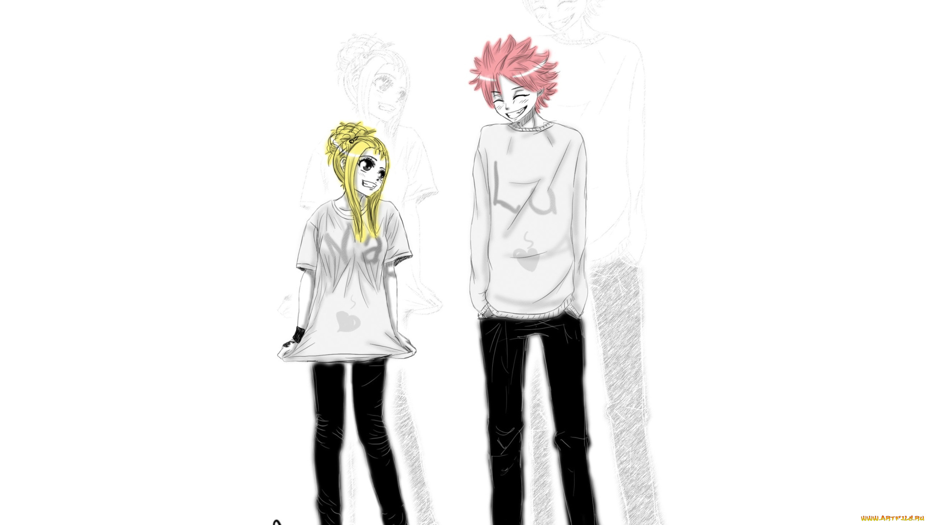 аниме, fairy, tail, люси, нацу