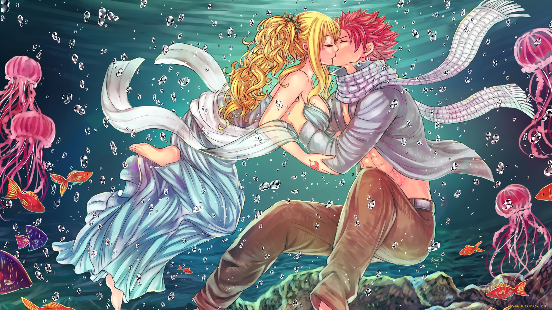 аниме, fairy, tail, люси, нацу