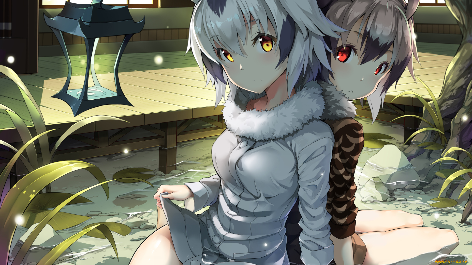 аниме, kemono, friends, northern, white-faced, owl, девушки, арт, eurasian, eagle-owl, kemono, friends