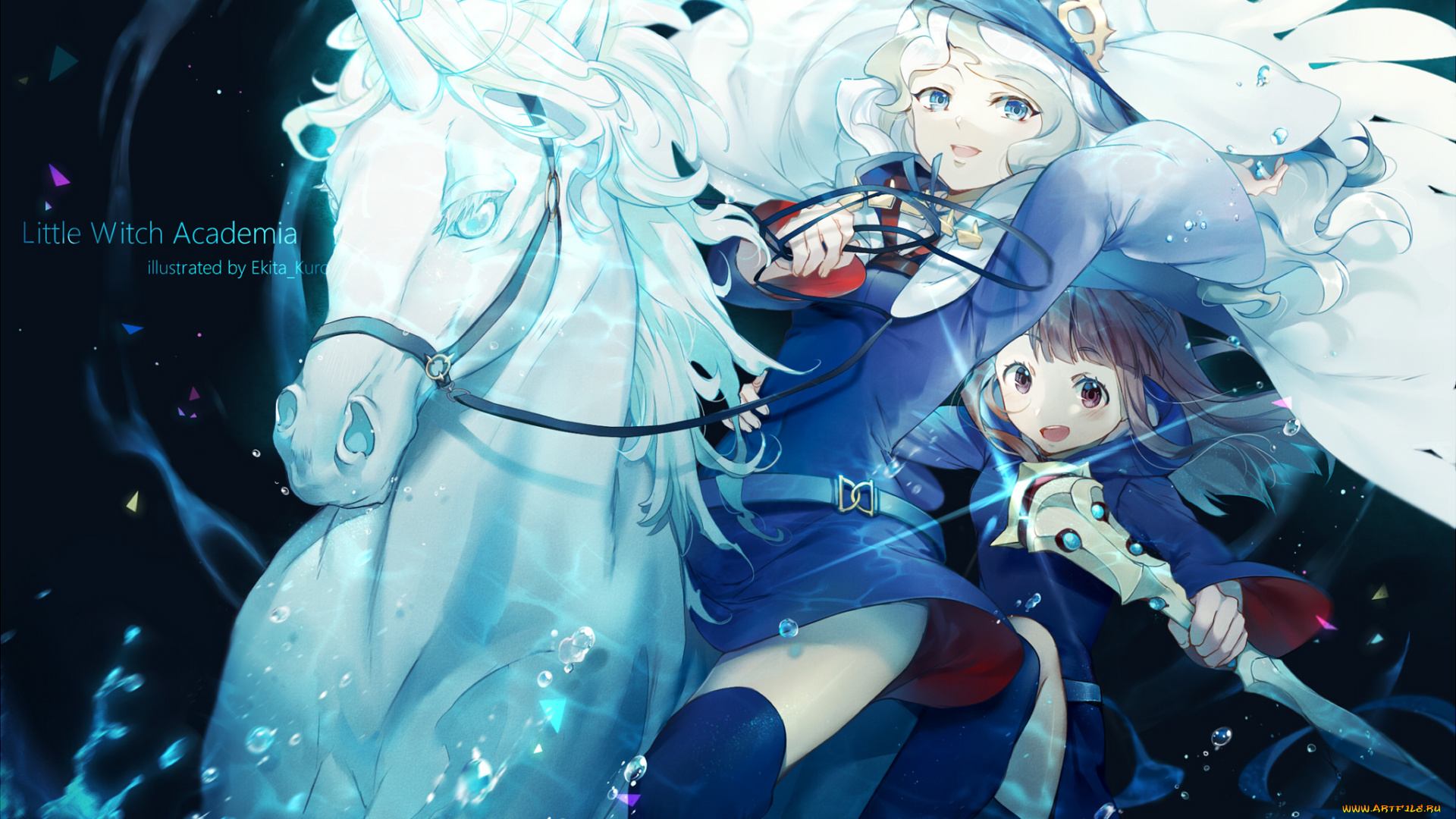 аниме, little, witch, academia, akko, kagari, diana, cavendish