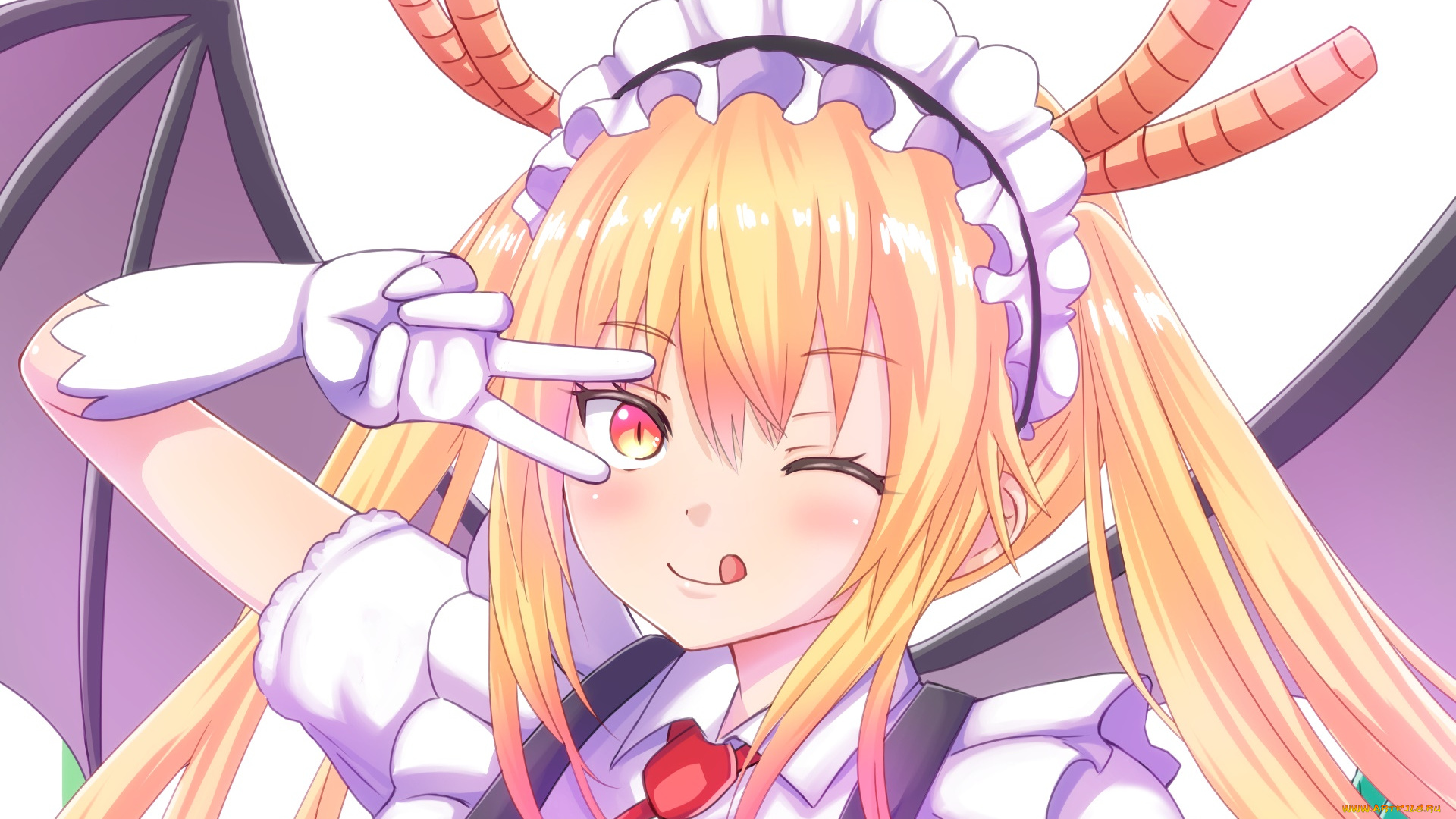 аниме, miss, kobayashi`s, dragon, maid, фон, взгляд, девушка