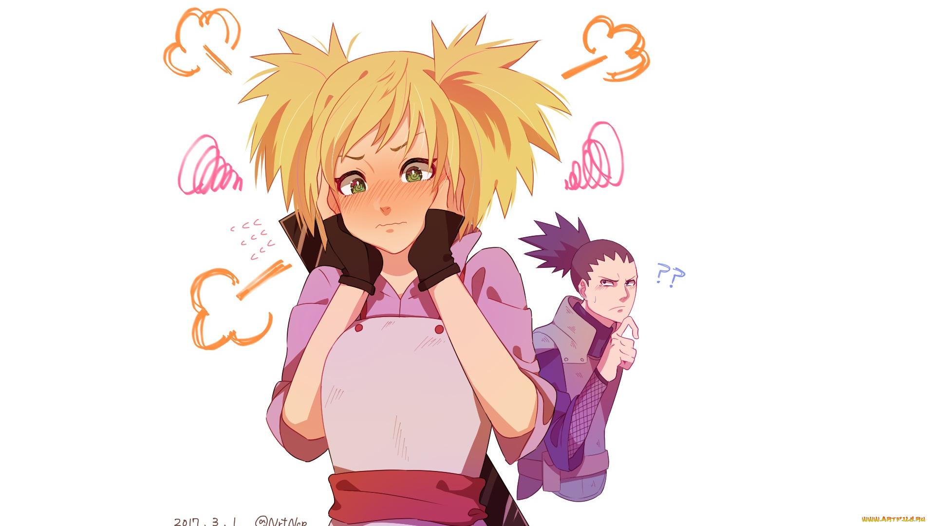 аниме, naruto, шикомару, темари