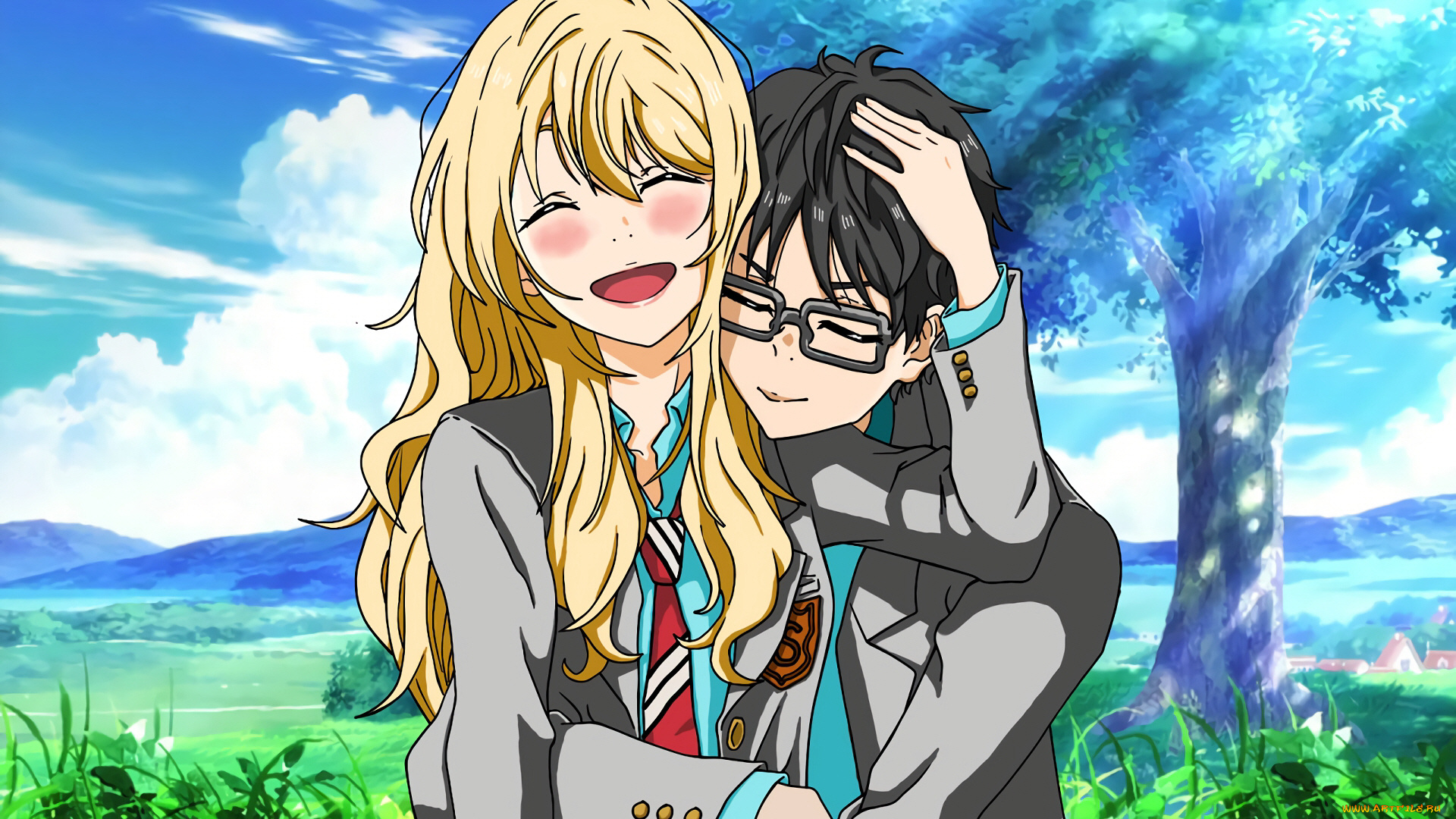 аниме, shigatsu, wa, kimi, no, uso, твоя, апрельская, ложь