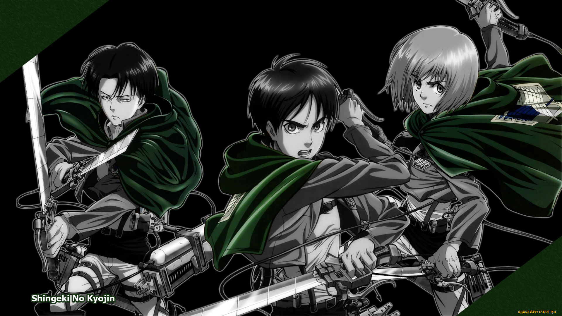 аниме, shingeki, no, kyojin, атака, титанов