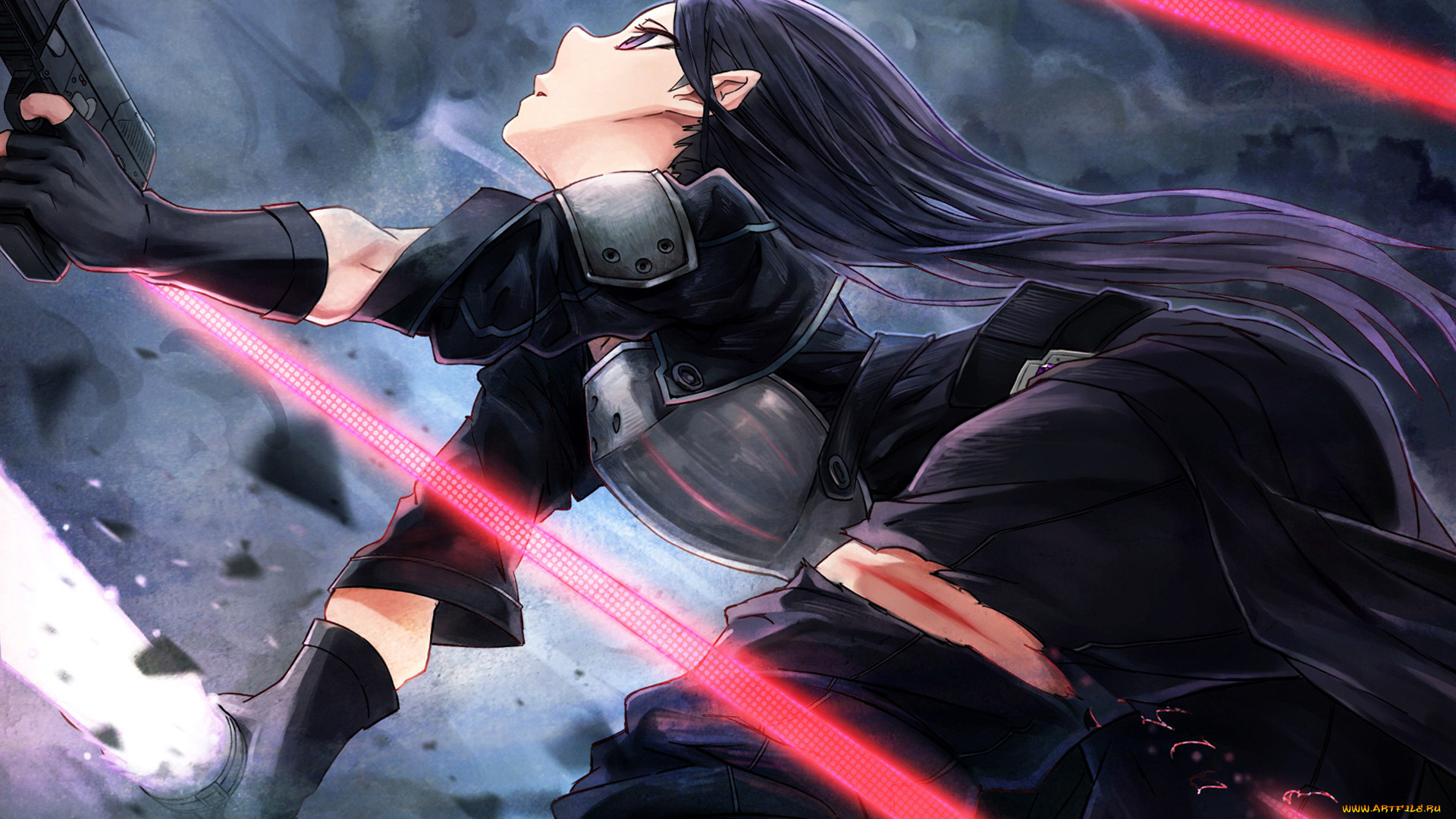 аниме, sword, art, online, кирито