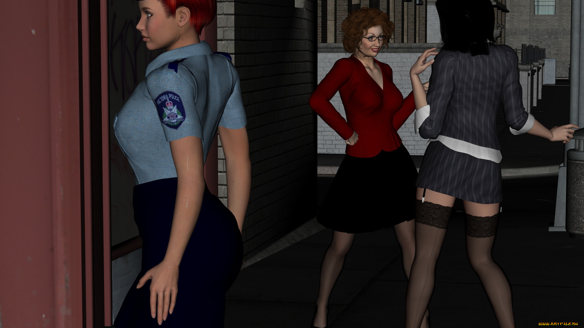 carabinieri, 3д, графика, люди, , people, фон, взгляд, девушки