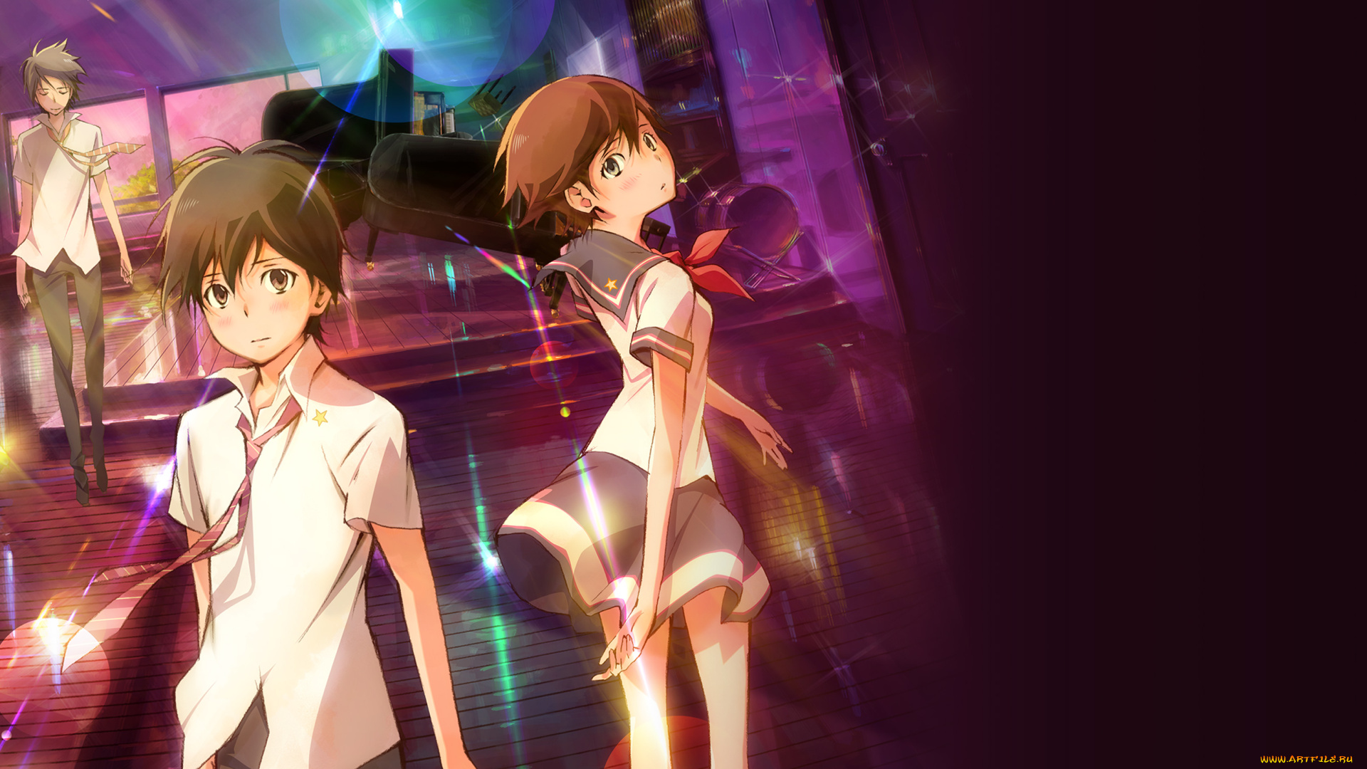 nerawareta, gakuen, аниме, фон, взгляд, девушка