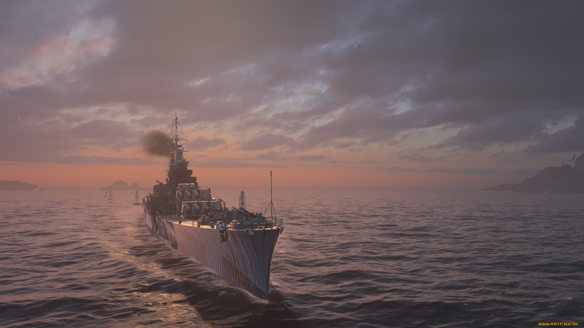видео, игры, world, of, warships, корабль, море