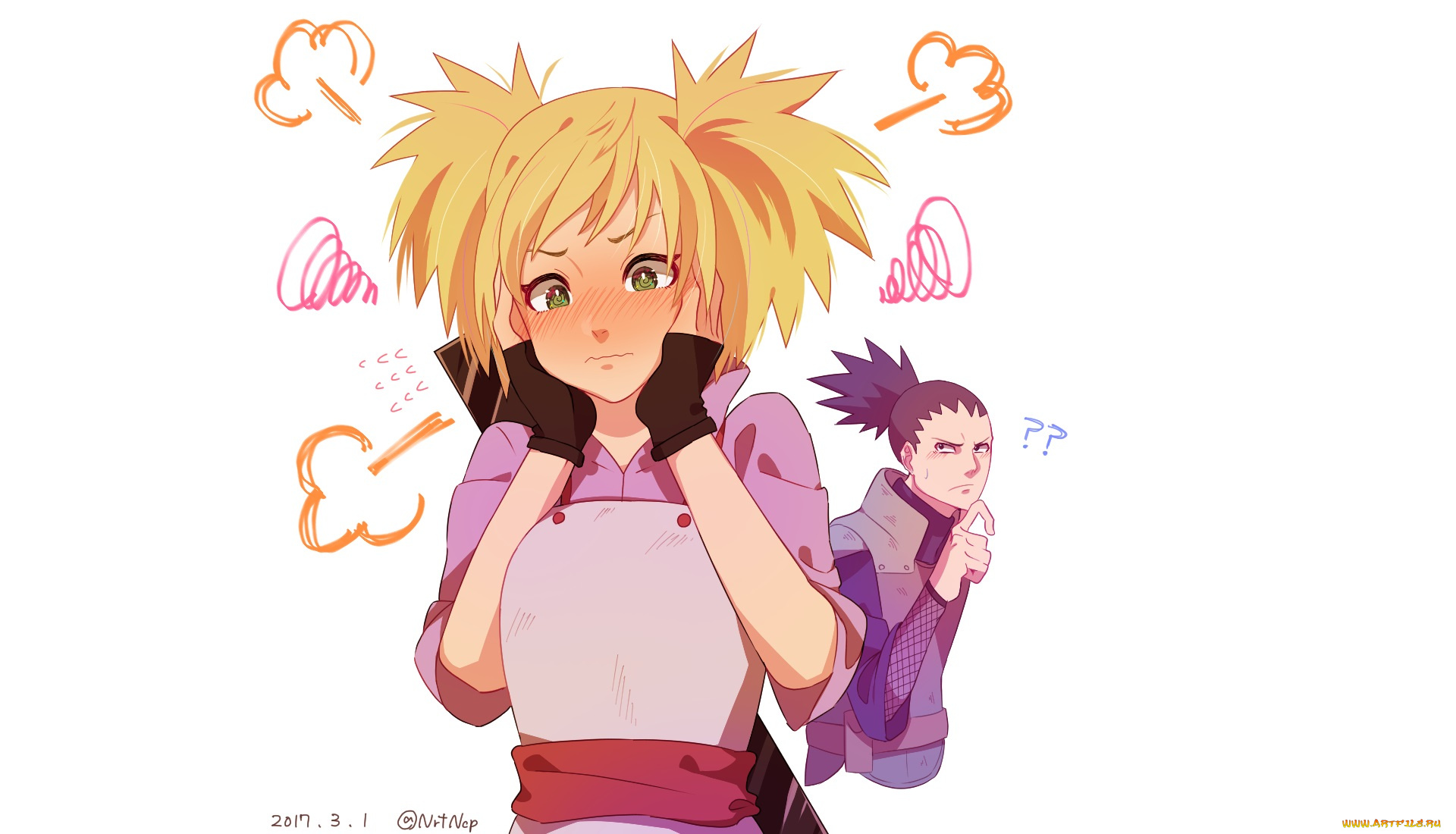 аниме, naruto, шикомару, темари