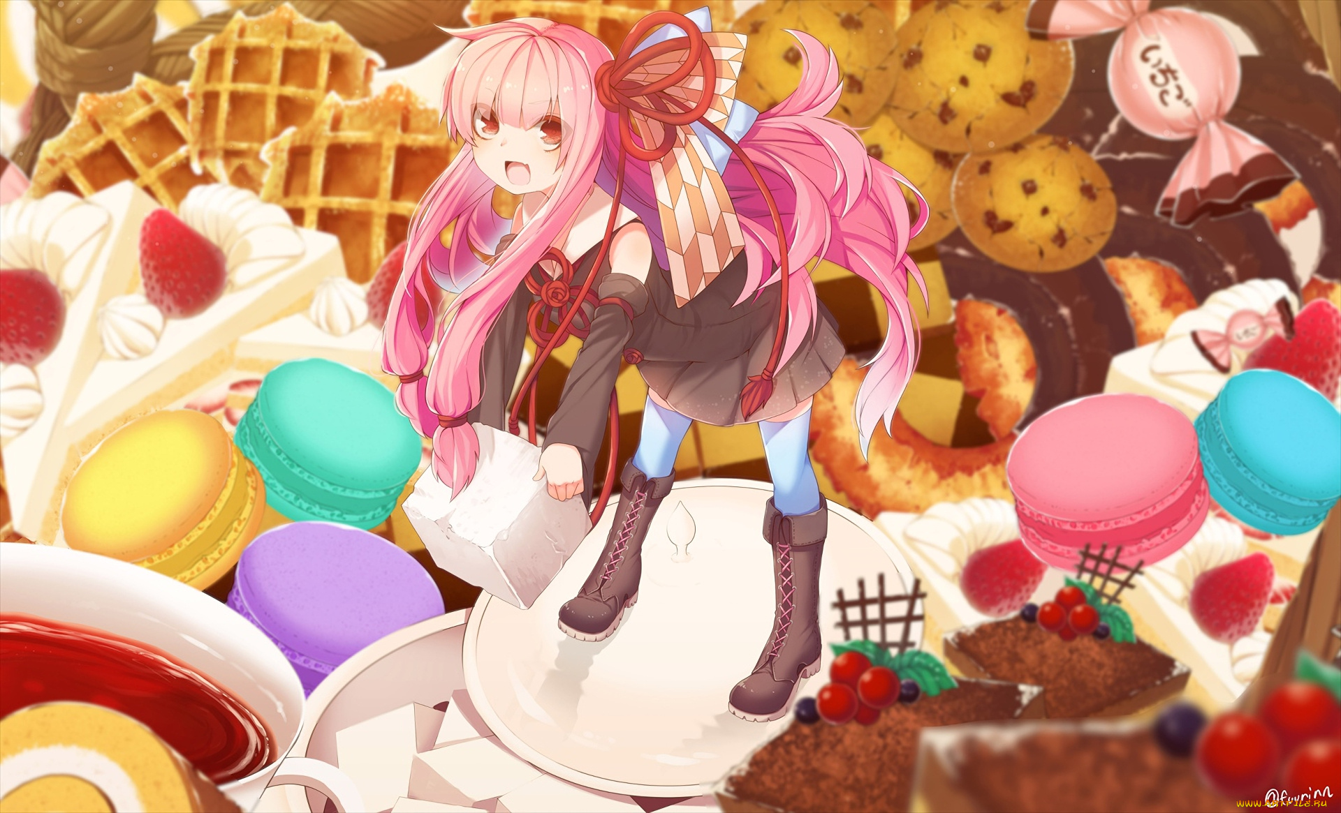 аниме, unknown, , другое, взгляд, девушка, фон