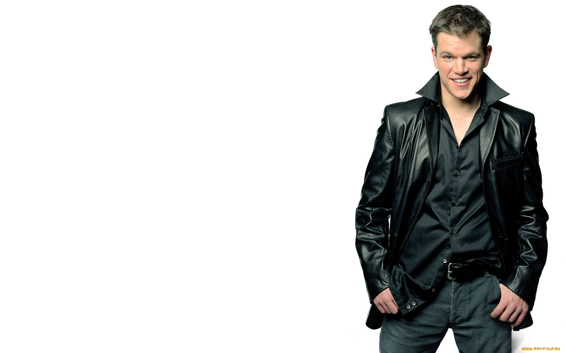 мужчины, matt, damon, улыбка