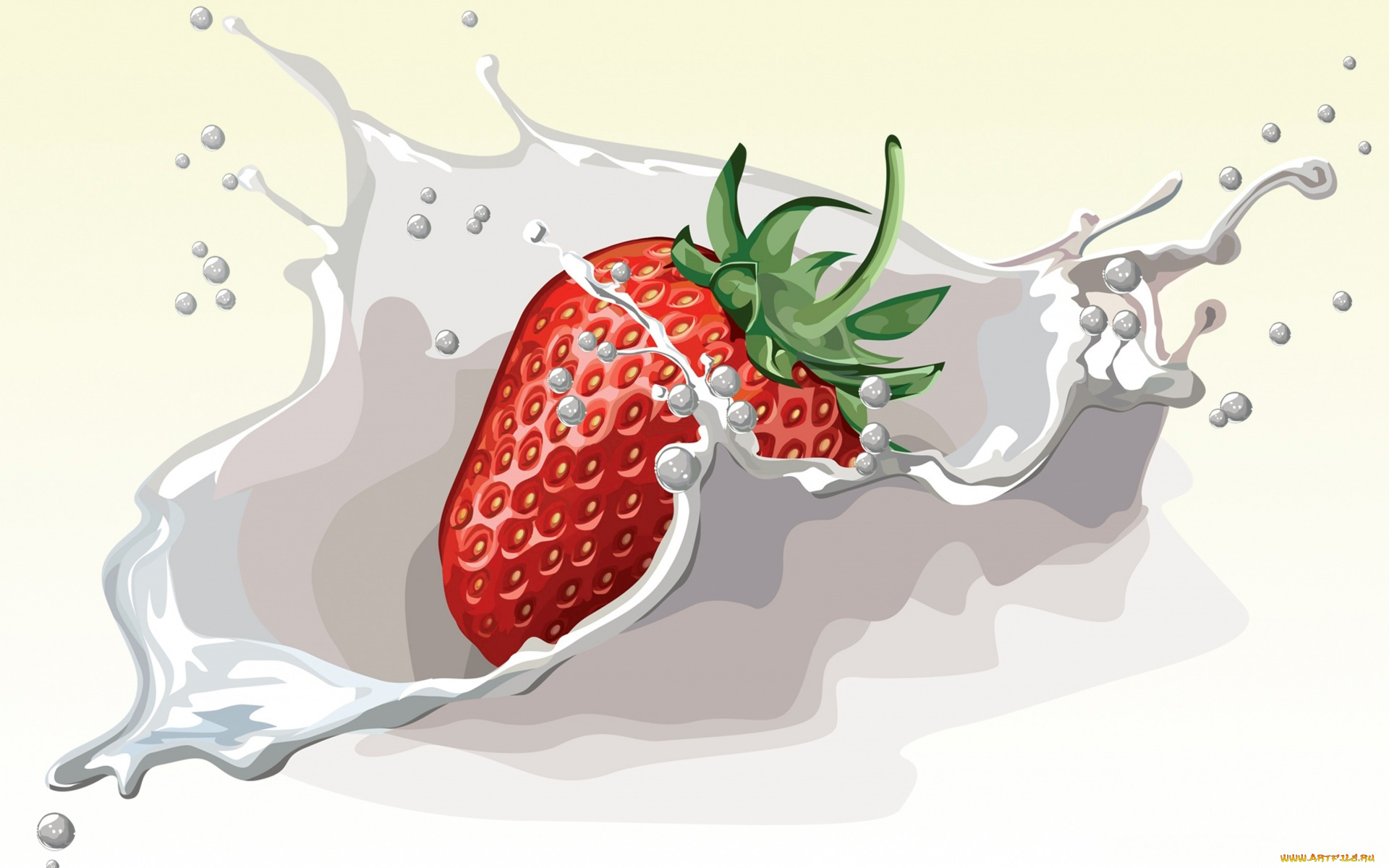 векторная, графика, еда, , food, клубника, ягода