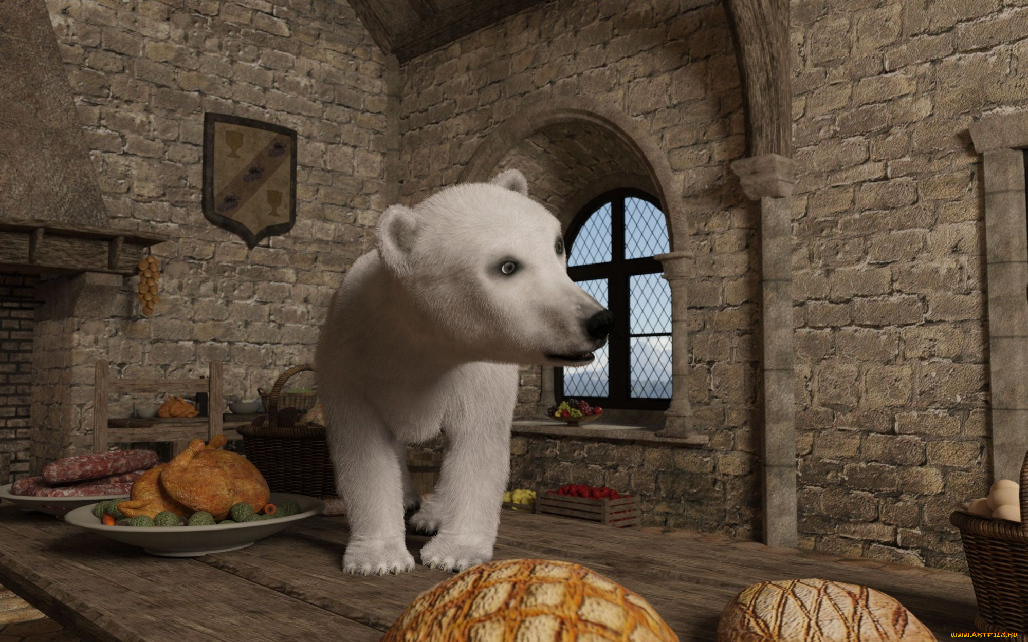 3д, графика, животные, , animals, фон, медвежонок