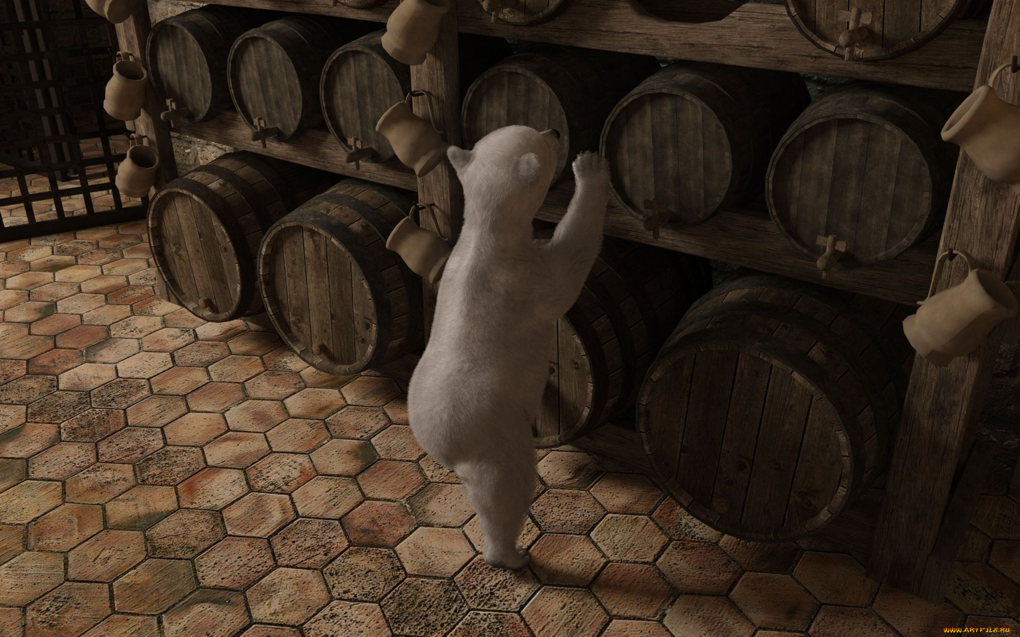 3д, графика, животные, , animals, фон, медвежонок