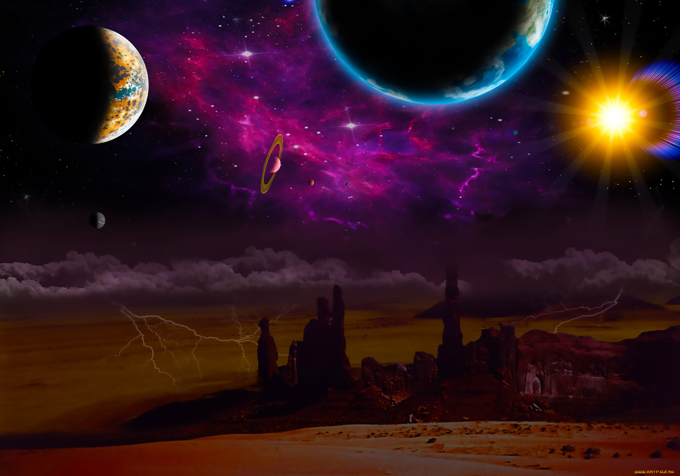 3д, графика, атмосфера, настроение, , atmosphere, , , mood, , пейзаж, планета, вид