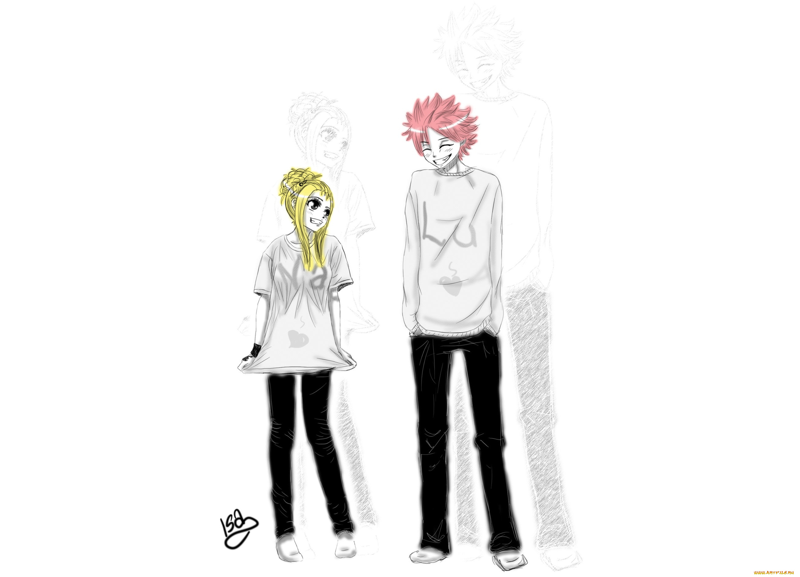 аниме, fairy, tail, люси, нацу