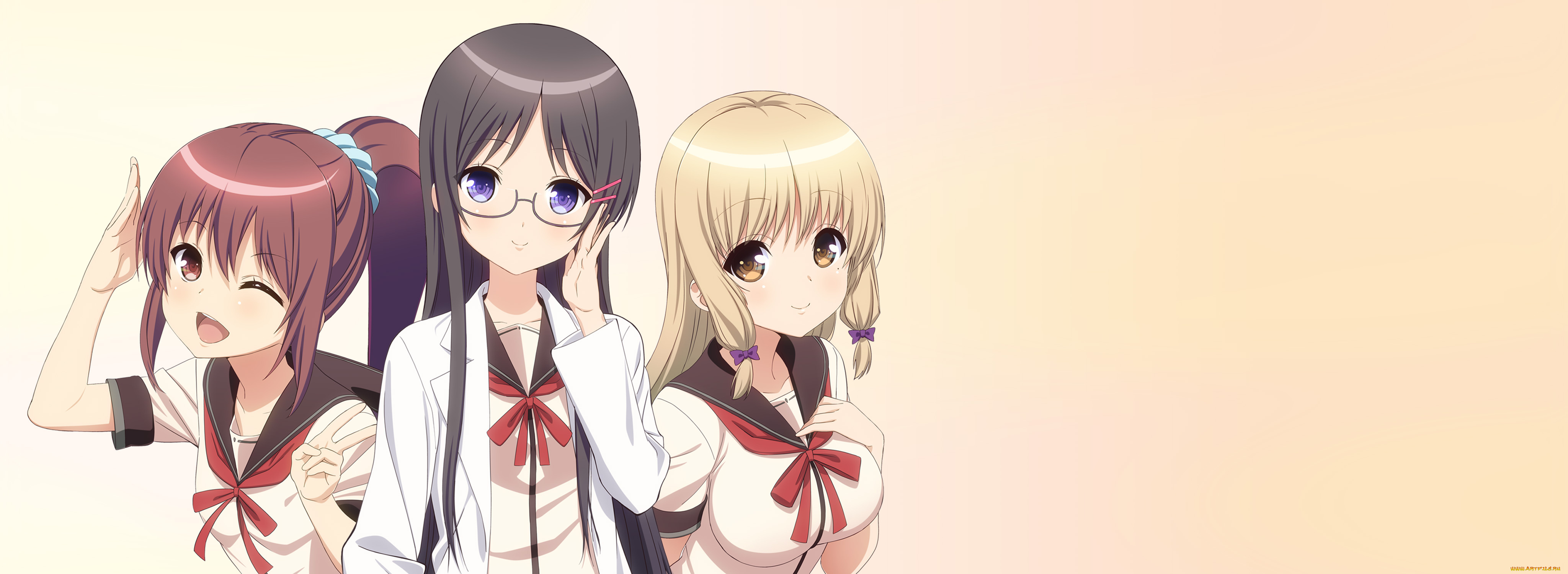 jinsei, аниме, unknown, , другое, взгляд, девушки, фон