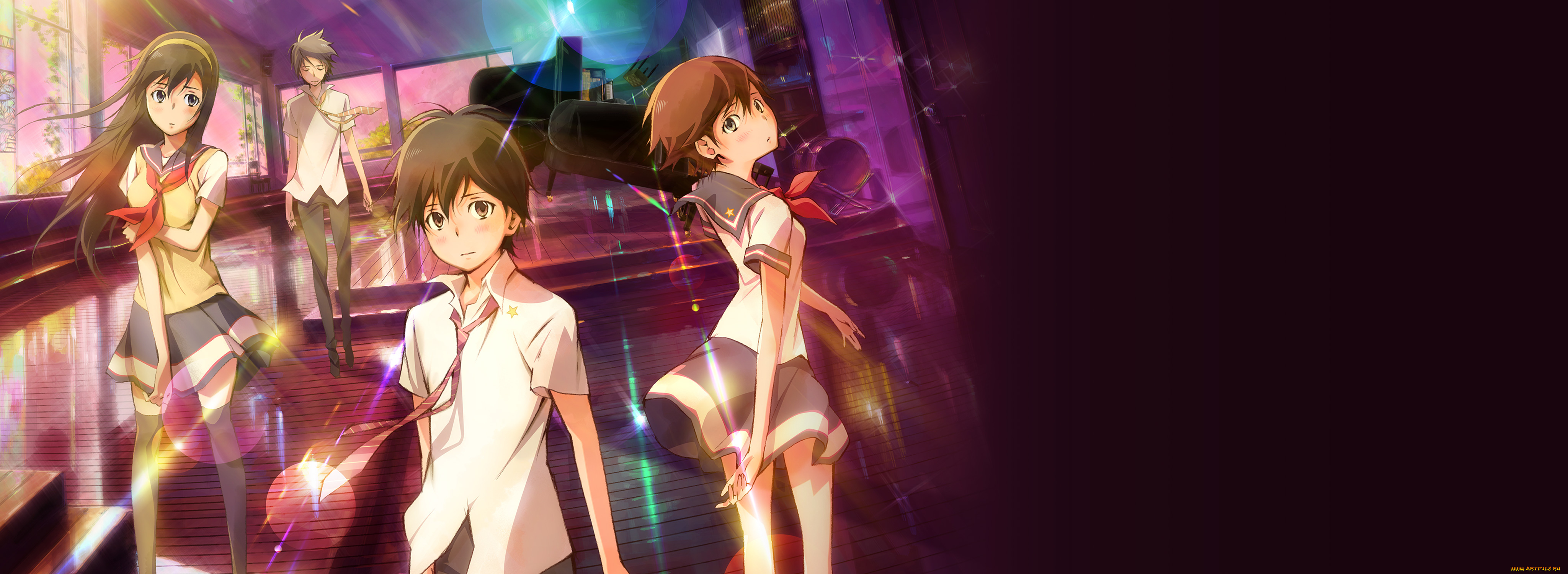 nerawareta, gakuen, аниме, фон, взгляд, девушка