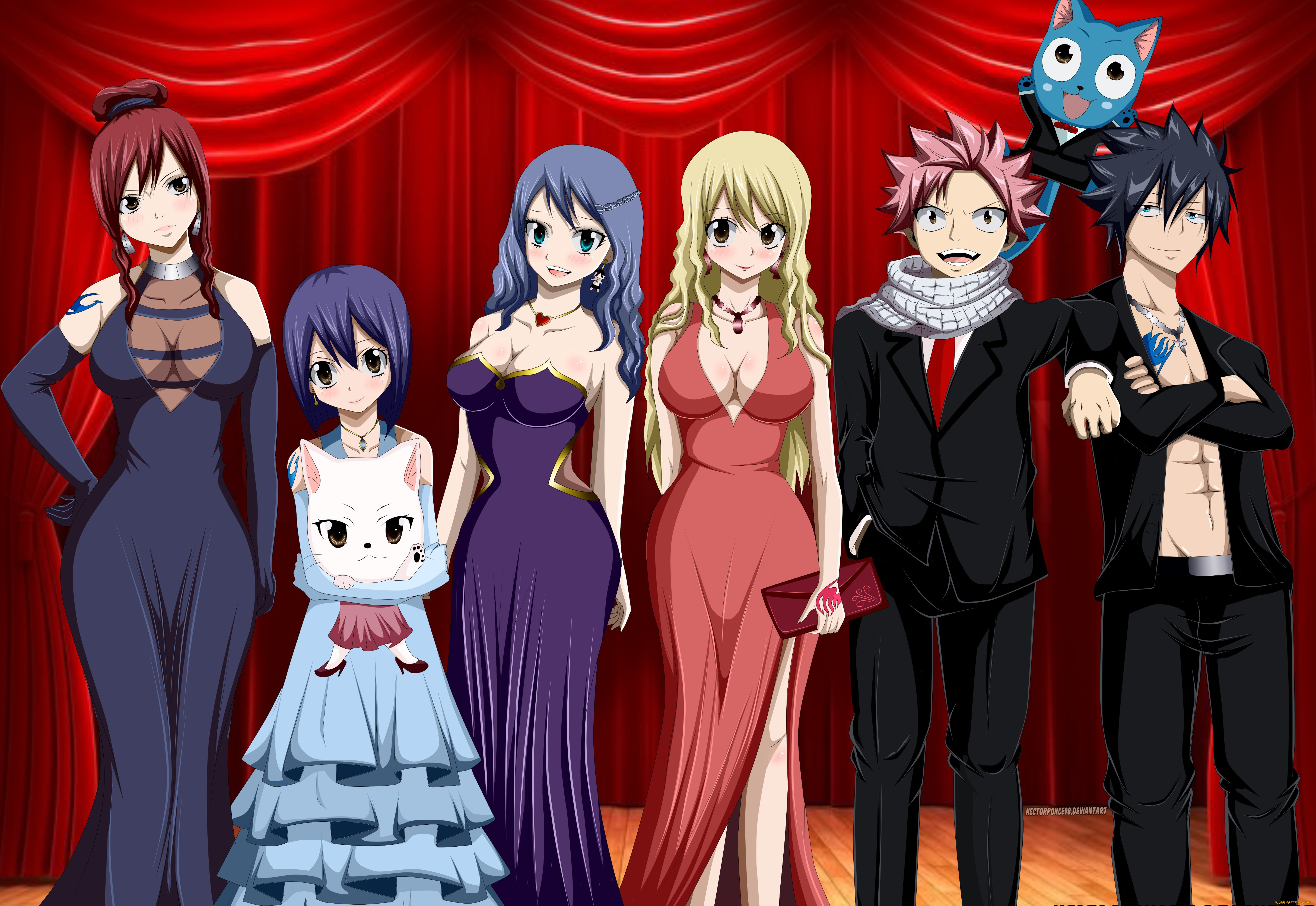 аниме, fairy, tail, tatoo, mahou, happy, juvia, dragon, slayer, erza, oppai, natsu, fairy, tail, japanese, wendy, lucy, grey, by, hectorponce98, premiere