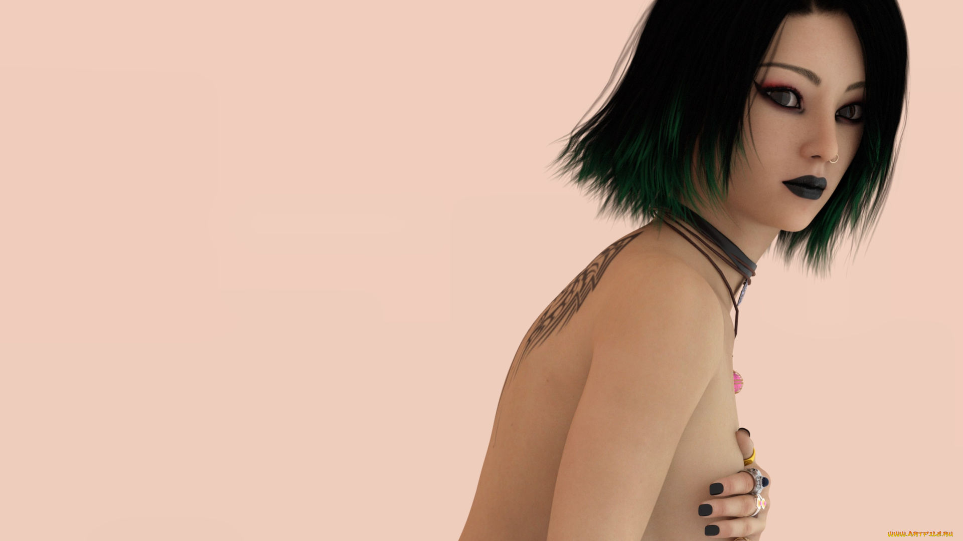 3д, графика, люди, , people, девушка, взгляд, фон