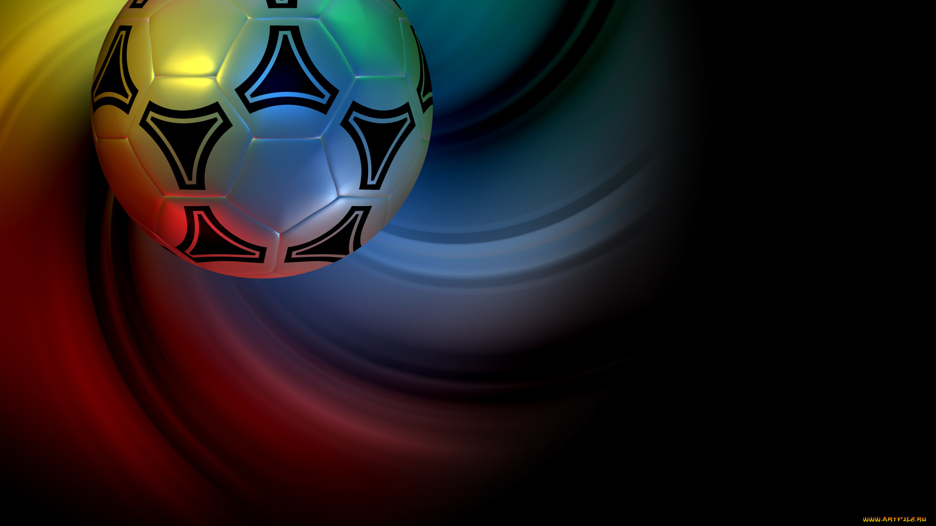 спорт, 3d, рисованные, фон, мяч