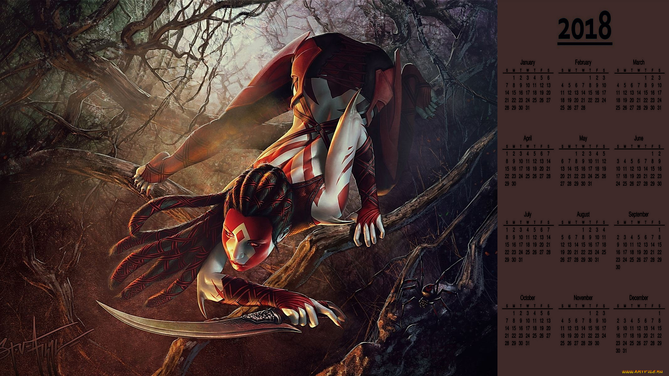 календари, фэнтези, существо, оружие