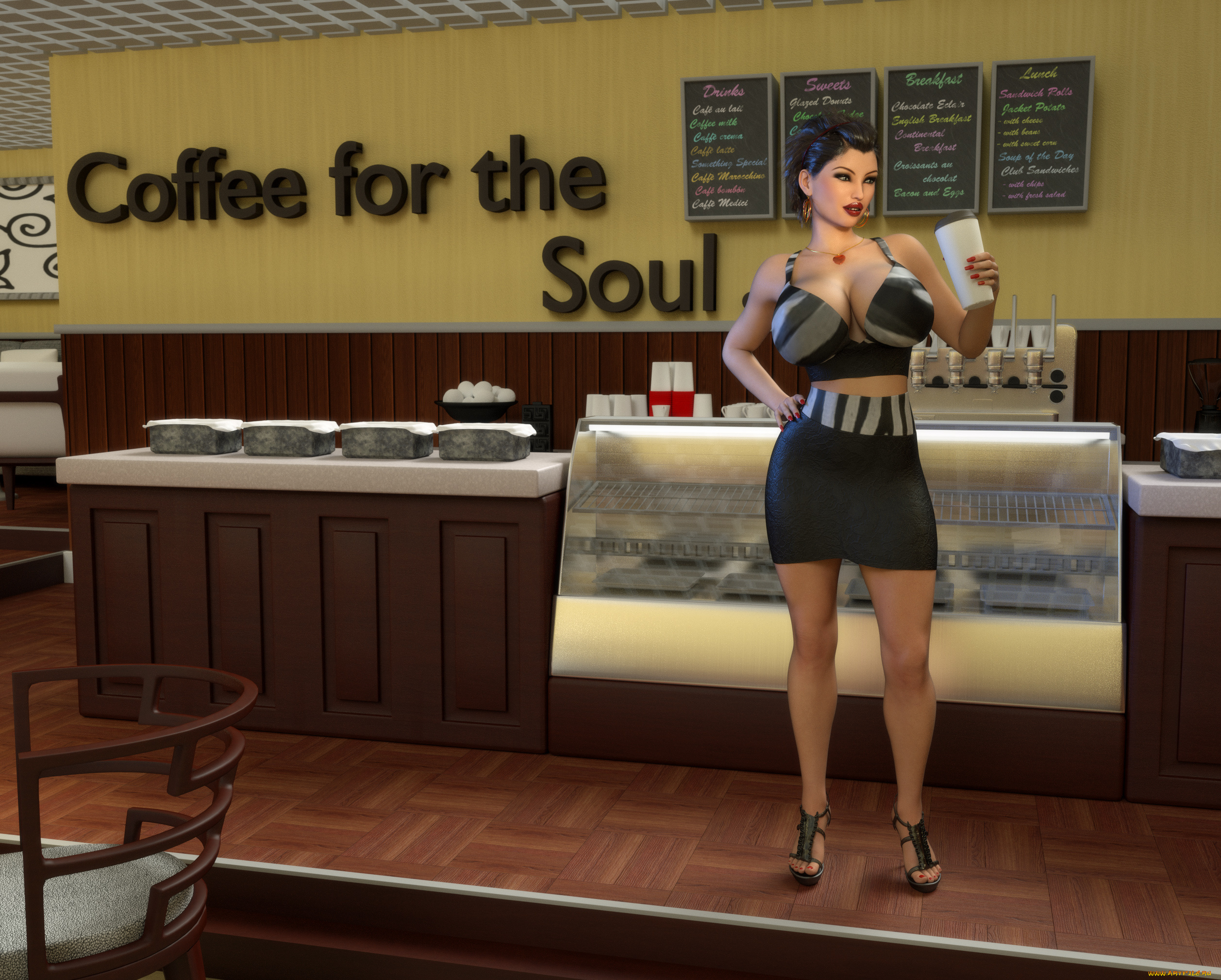 3д, графика, люди, , people, девушка, взгляд, фон