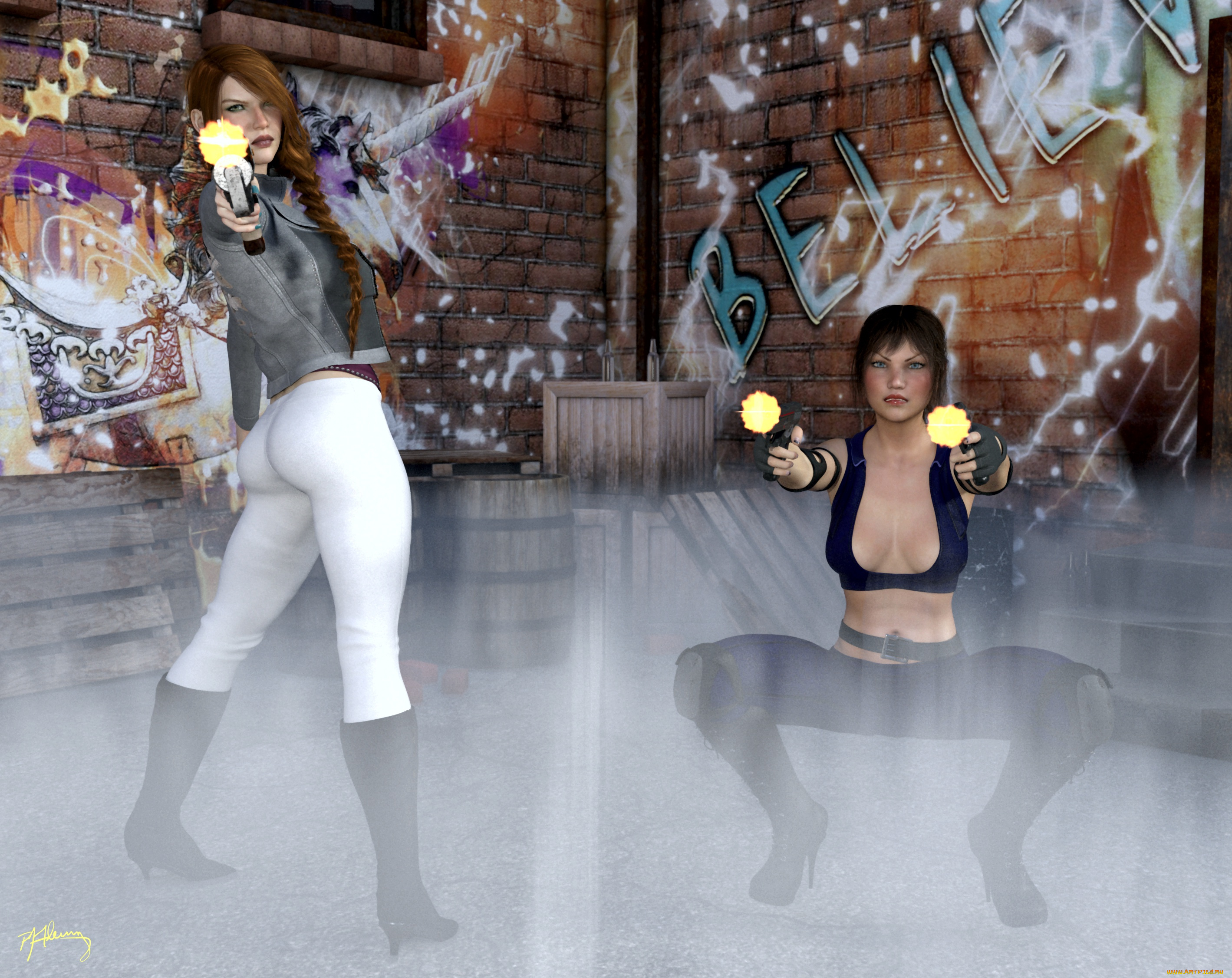 3д, графика, фантазия, , fantasy, фон, взгляд, девушки