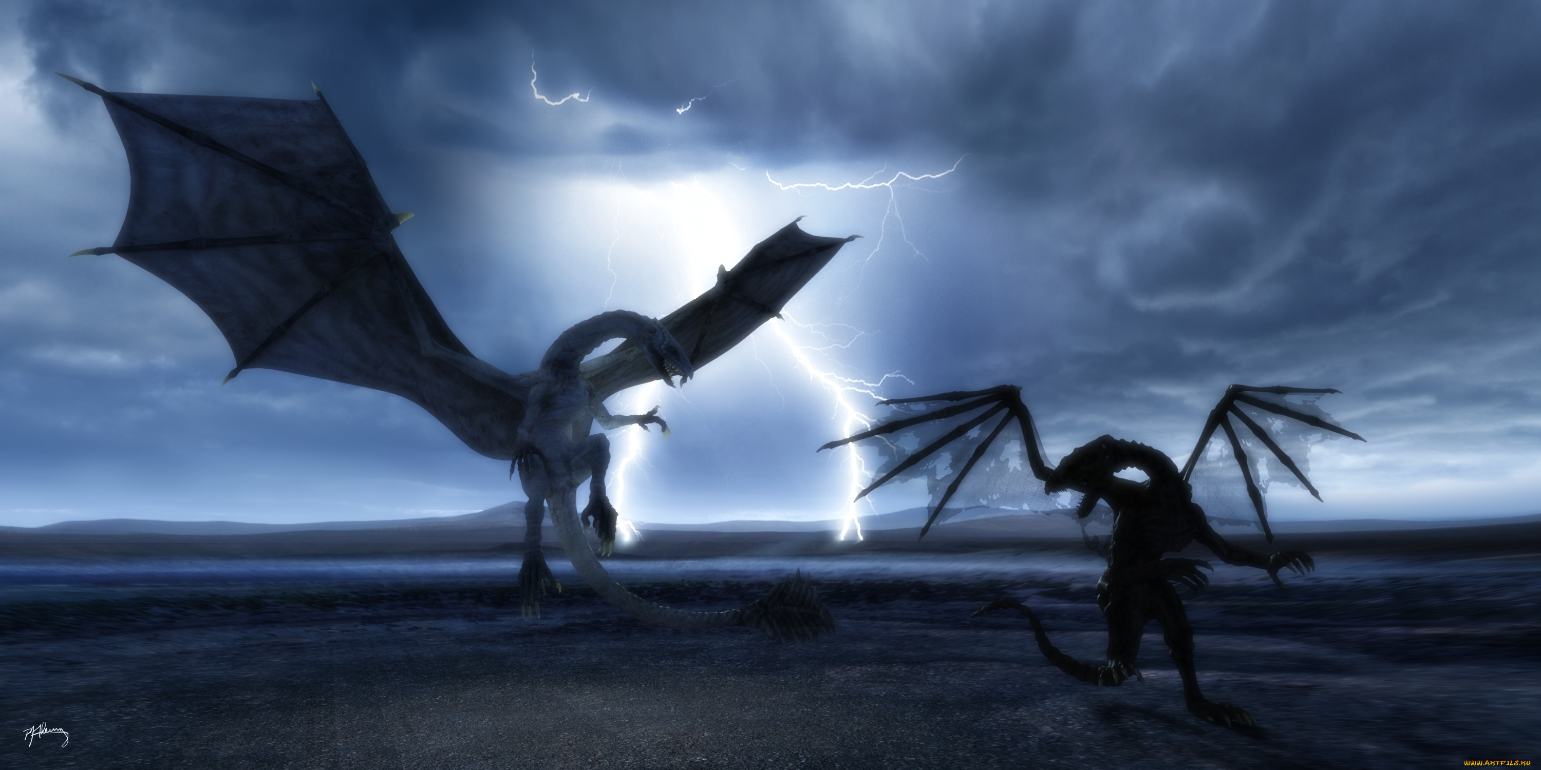 3д, графика, существа, , creatures, драконы