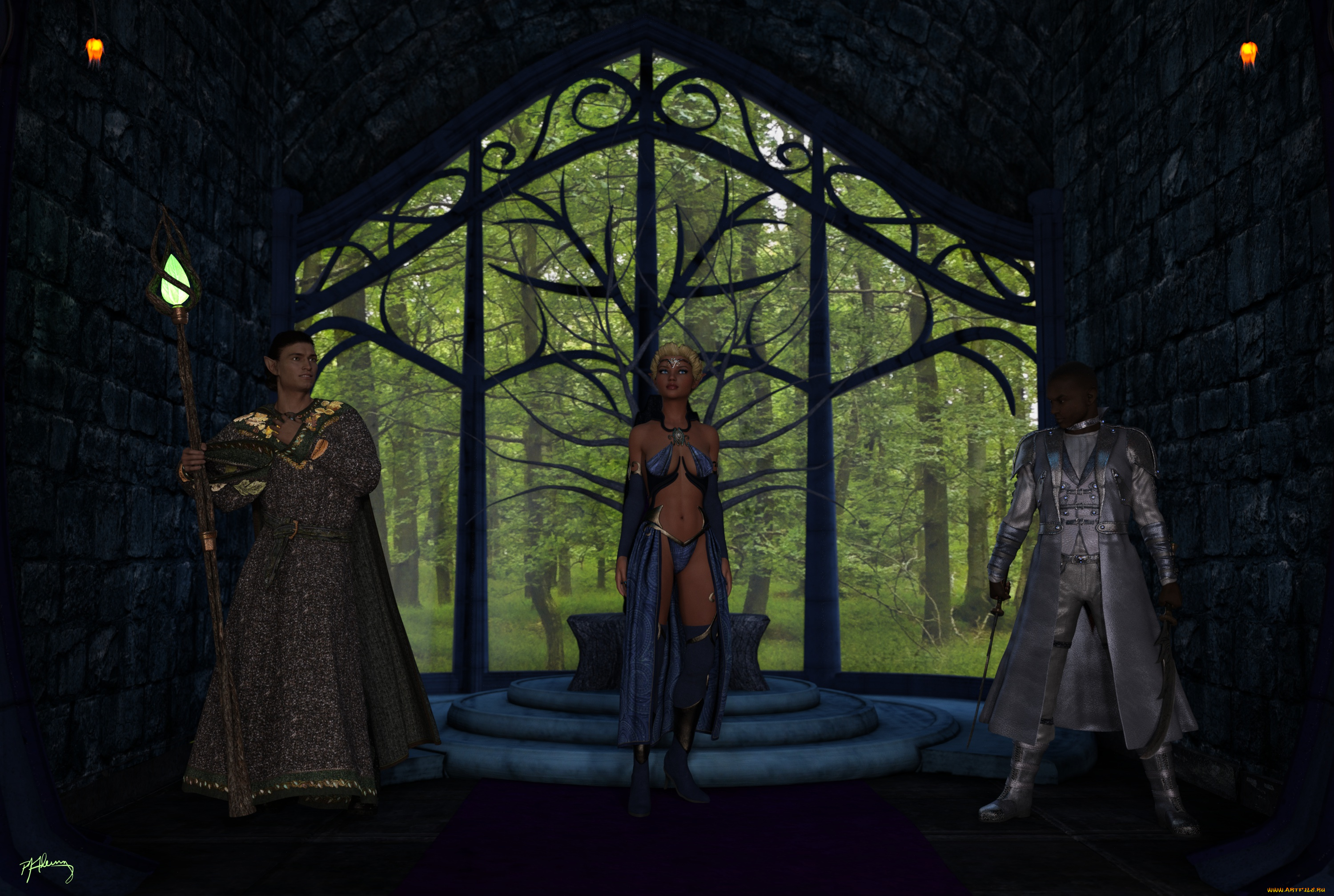 3д, графика, фантазия, , fantasy, девушка, взгляд, фон