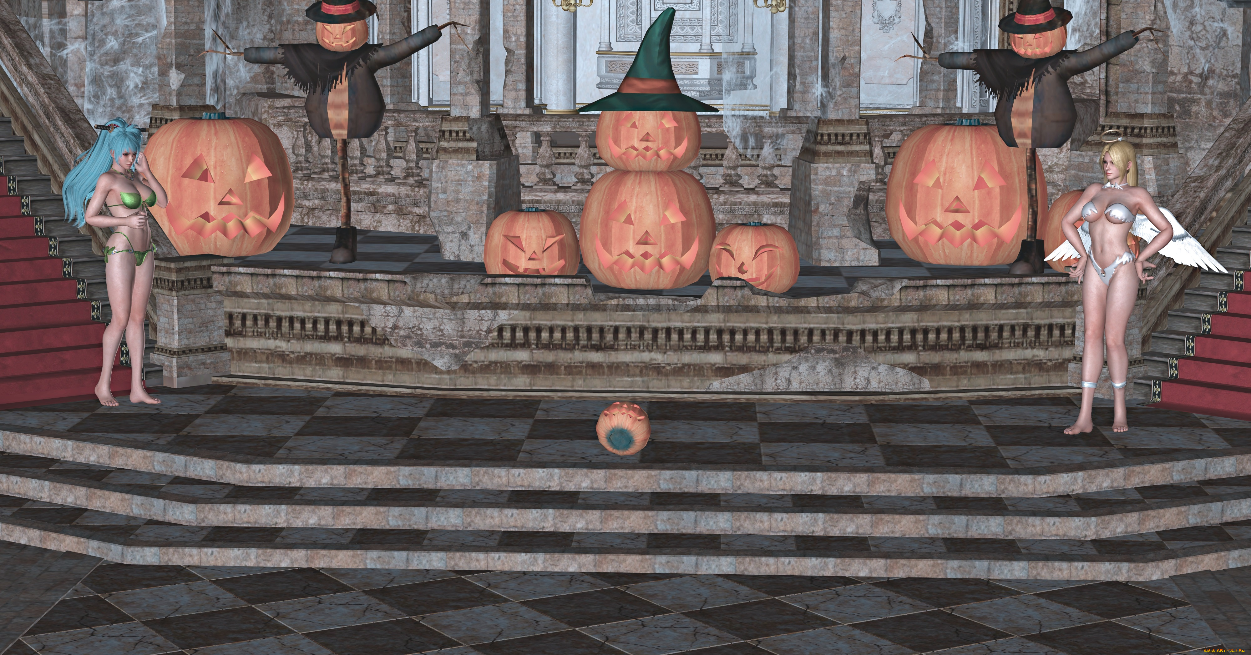 3д, графика, праздники, , holidays, девушки, взгляд, фон