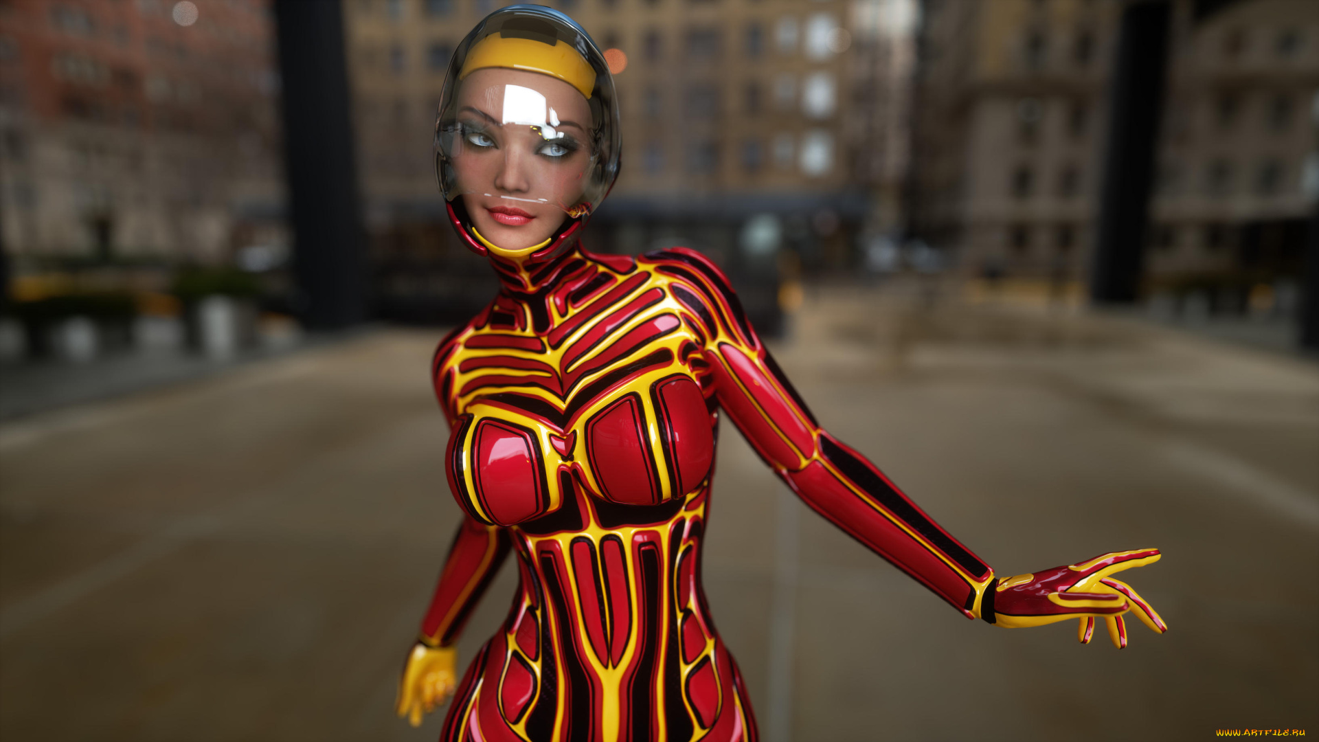 3д, графика, фантазия, , fantasy, фон, взгляд, девушка