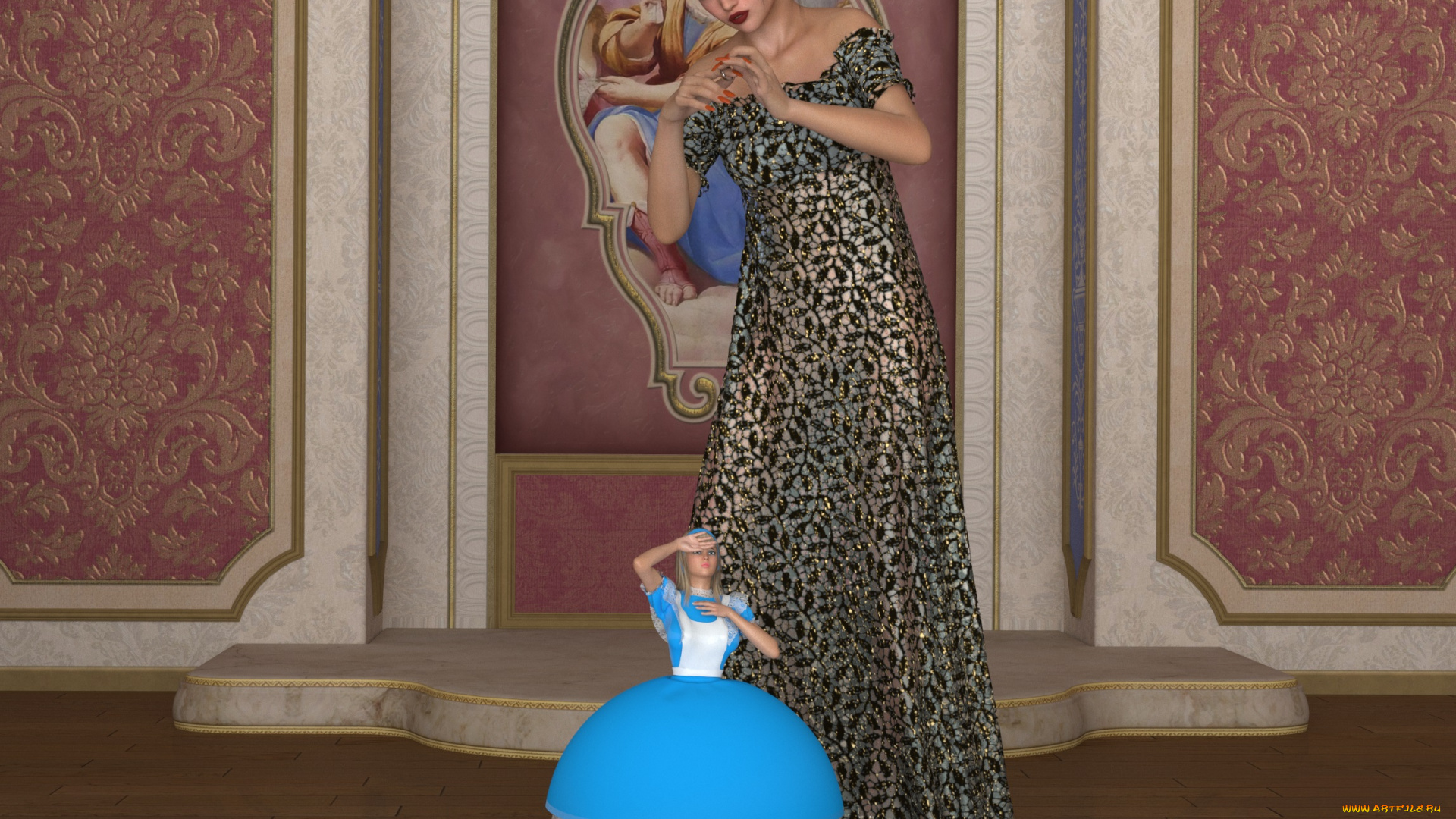 3д, графика, фантазия, , fantasy, фон, взгляд, девушки