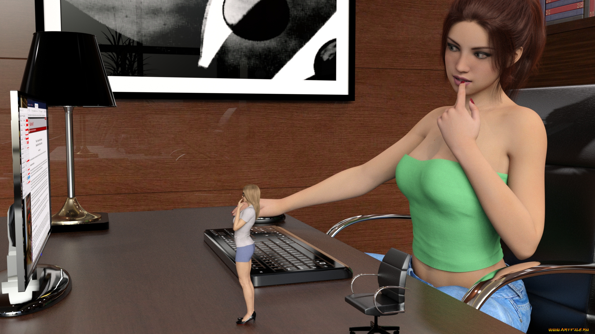 3д, графика, фантазия, , fantasy, взгляд, девушка, фон