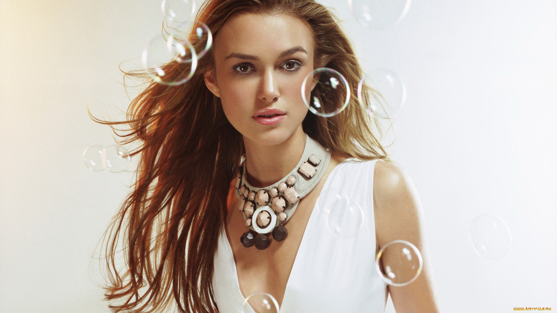 девушки, keira, knightley, декольте, ожерелье, пузыри, лицо, актриса