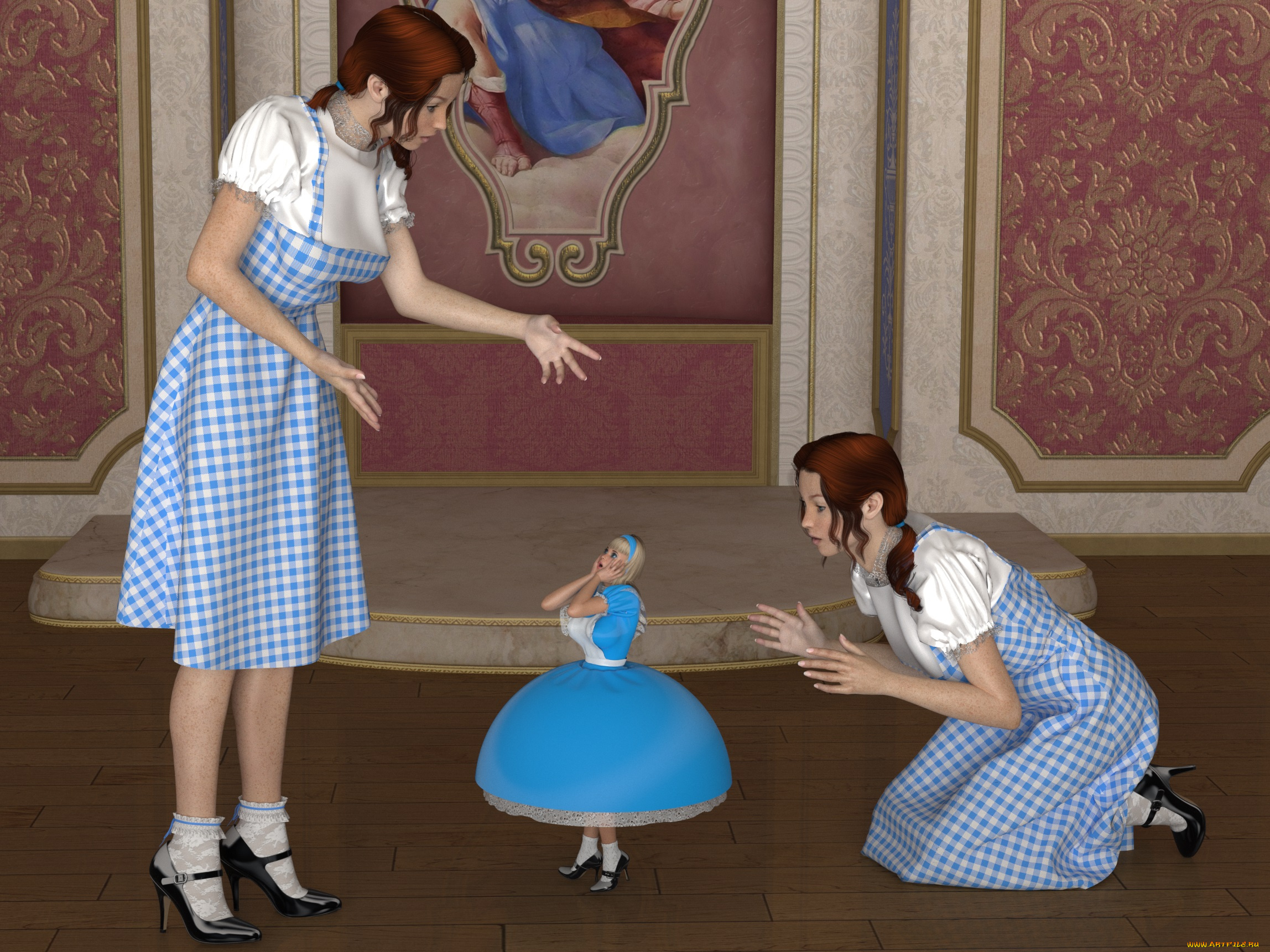 3д, графика, фантазия, , fantasy, фон, взгляд, девушки